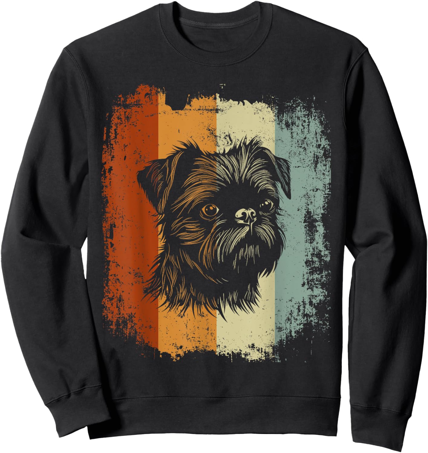 Retro Style Brussels Griffon Dog Sweatshirt - Sweatshirt | Black