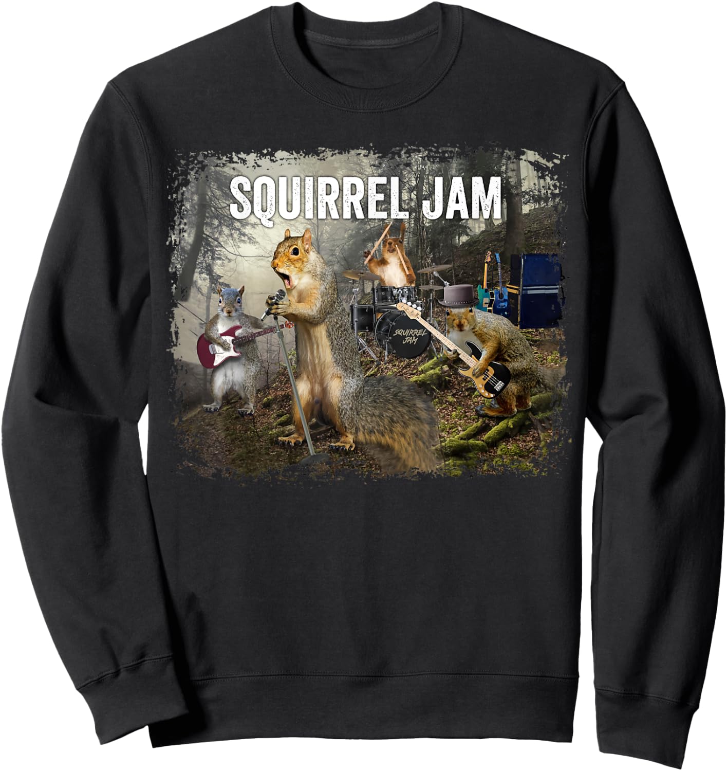Squirrel Jam - funny squirrel rock group Sweatshirt - Sweatshirt | Black