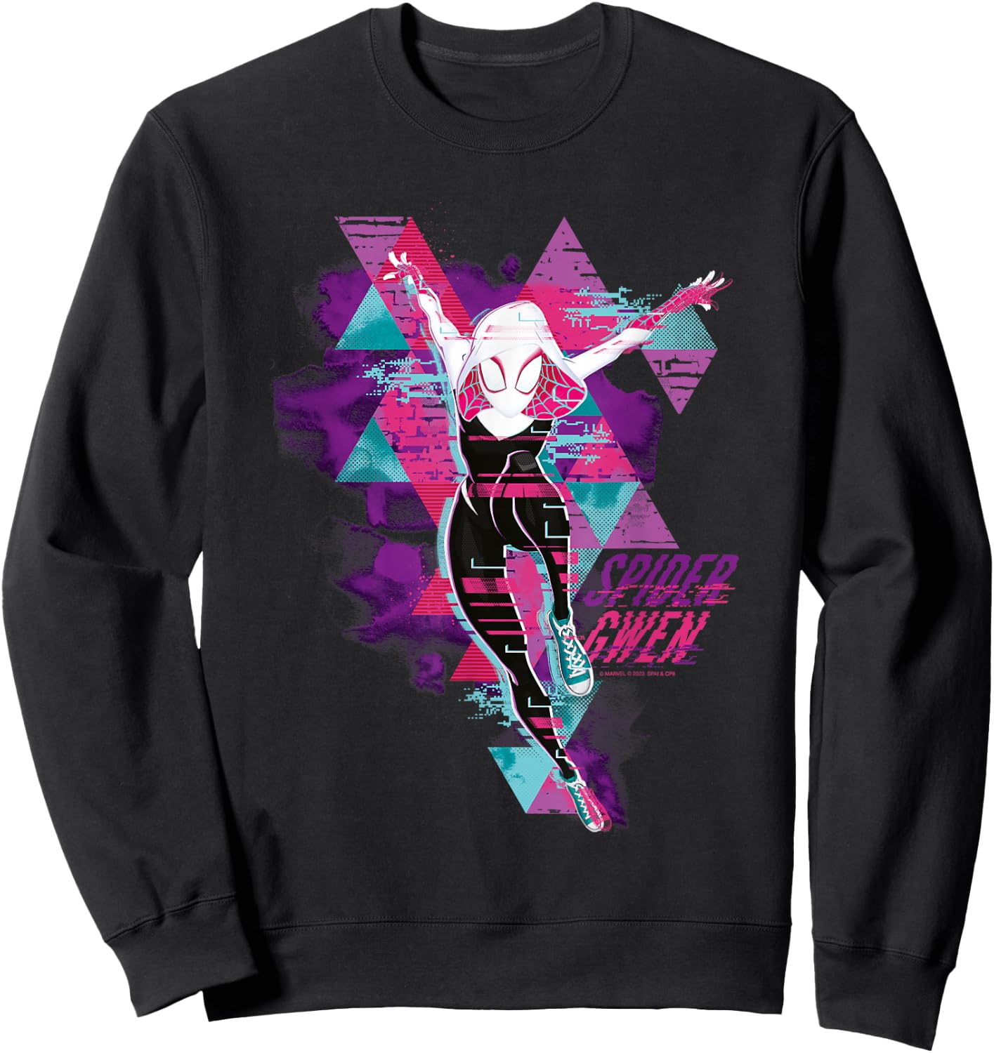 Marvel Spider-Man: Across the Spider-Verse Gwen Glitch , black Sweatshirt - Sweatshirt | Black