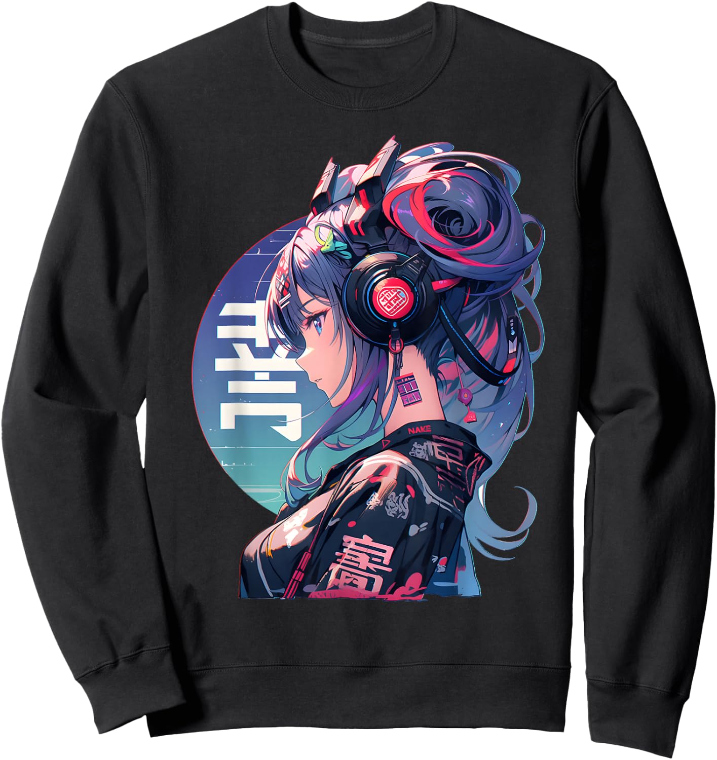 Manga Anime Aesthetic Cyberpunk Techwear Harajuku Sweatshirt - Sweatshirt | Black