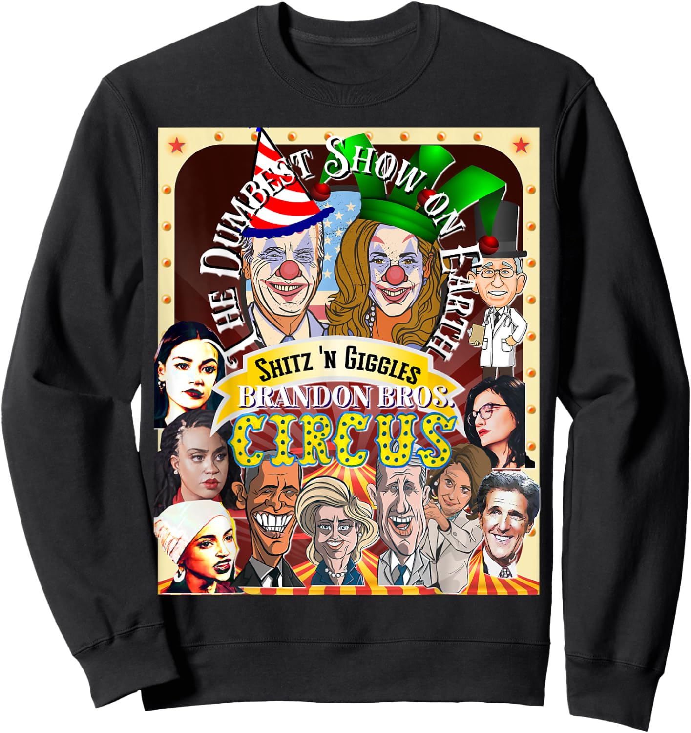 Biden Halloween Circus Dumbest Obama Funny Trump Halloween Sweatshirt - Sweatshirt | Black
