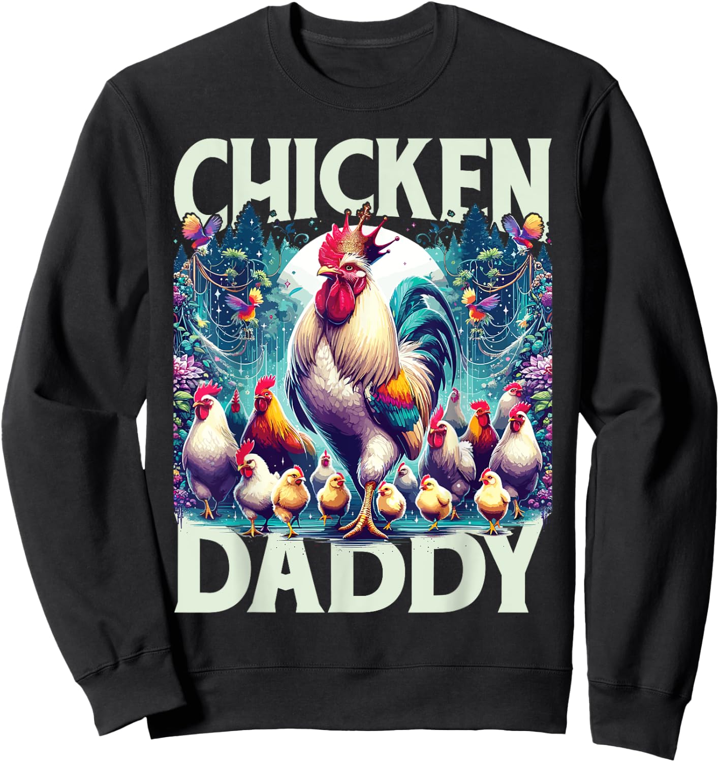 Rooster | Chicken Daddy | Men | Fathers Day | Chicken Lover Sweatshirt - Sweatshirt | Black