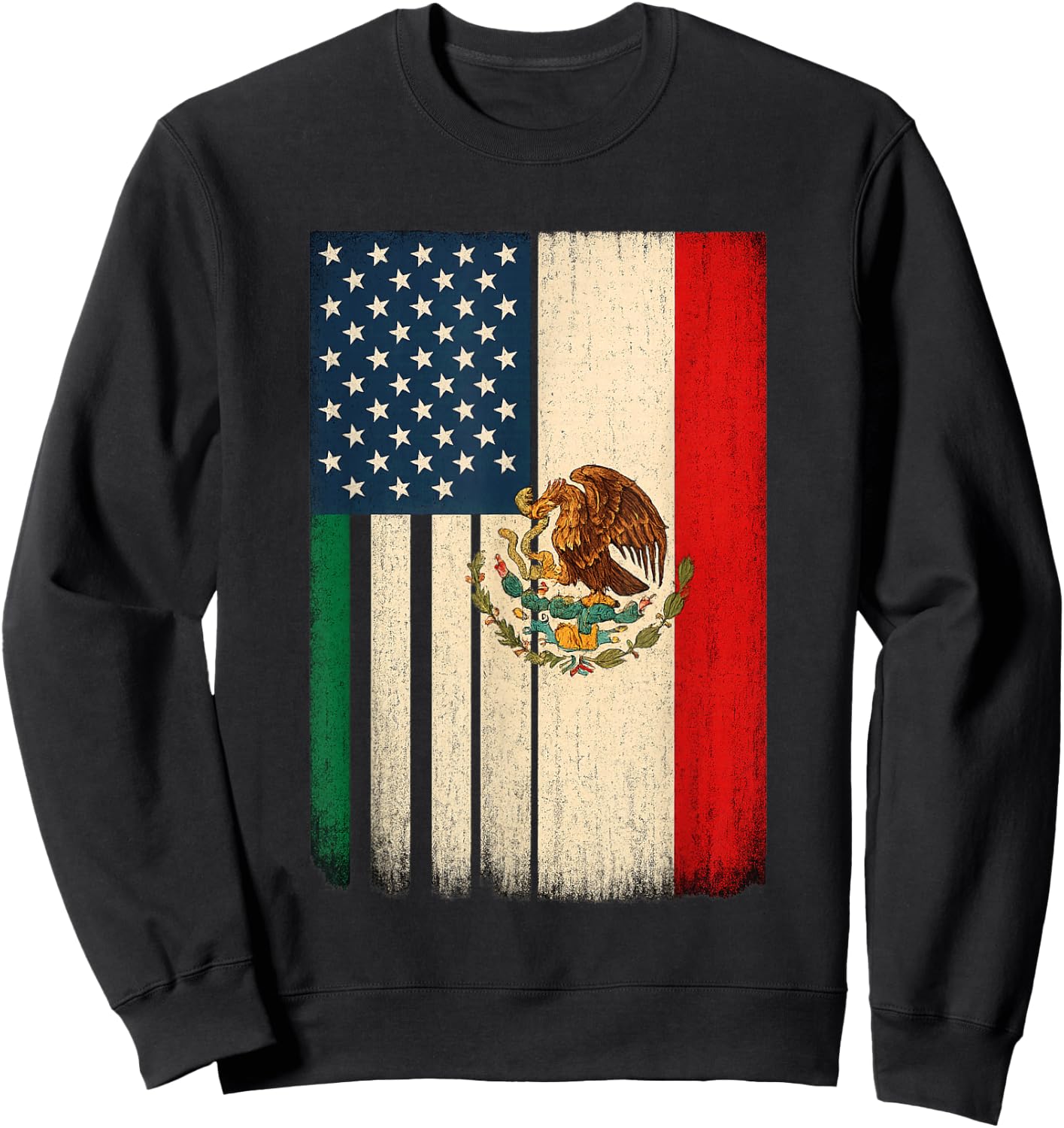 Mexico Flag 4th of July USA American Mexican Flag Sweatshirt - Sweatshirt | Black