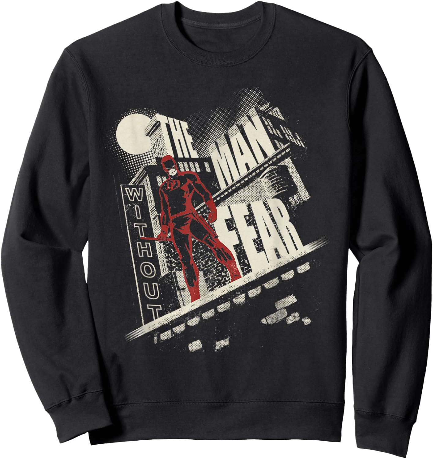 Marvel Daredevil The Man Without Fear Night Rooftop Black , Black, S Sweatshirt - Sweatshirt | Black
