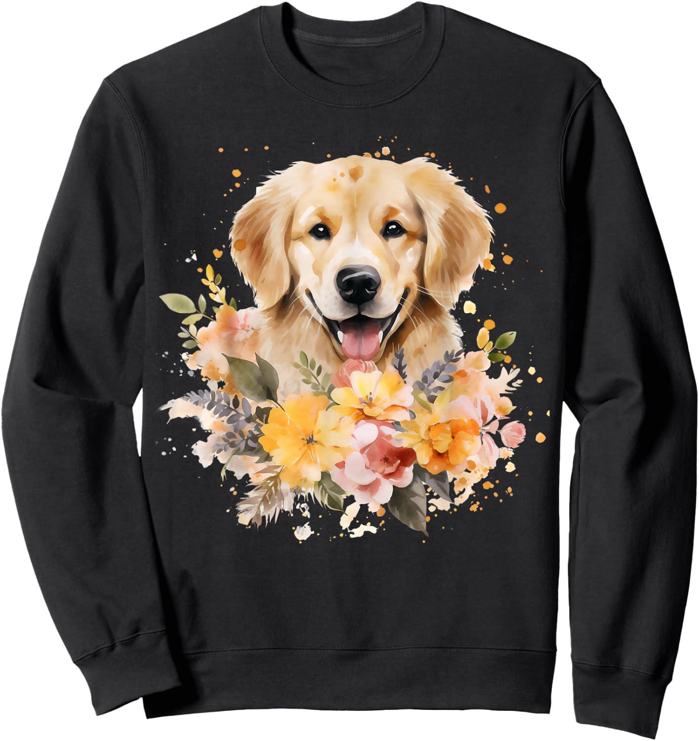 Watercolor Golden Retriever Sweatshirt - Sweatshirt | Black