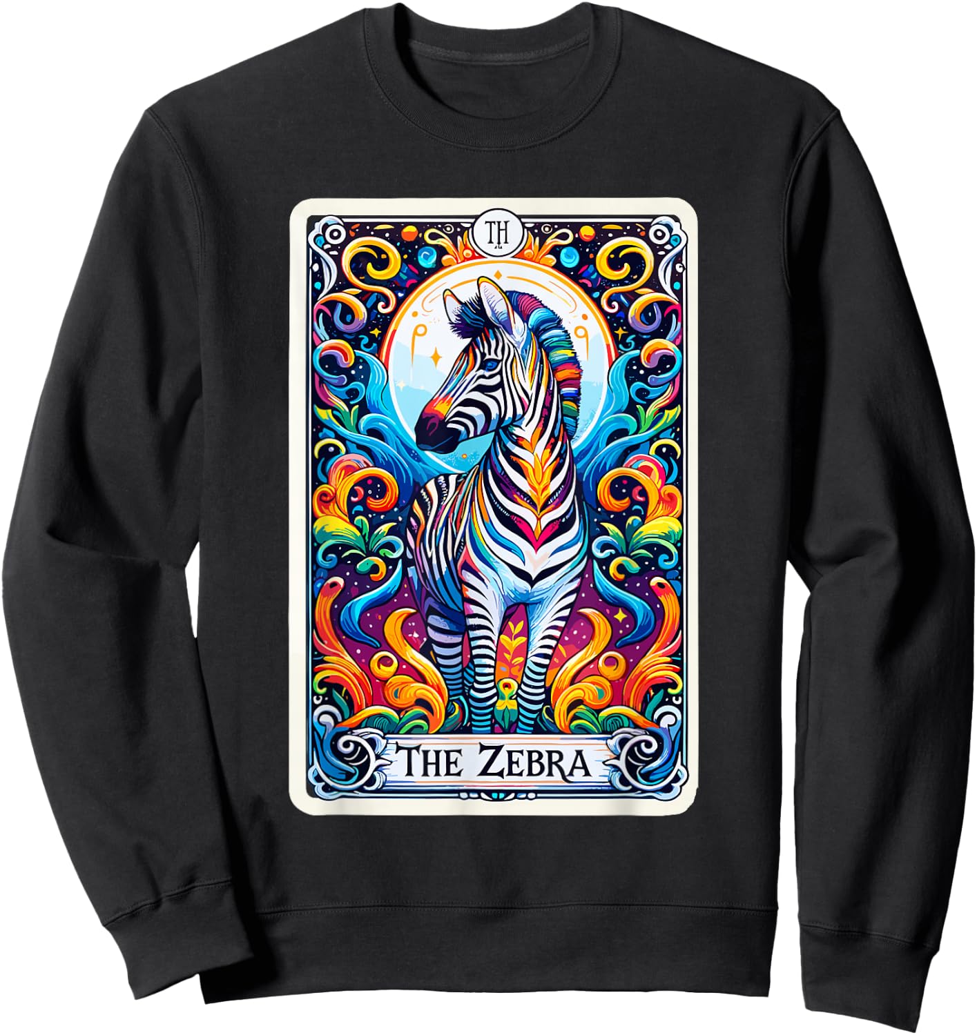 Psychic Tarot Card Zebra Lover Stuff Mystic Zebra Sweatshirt - Sweatshirt | Black