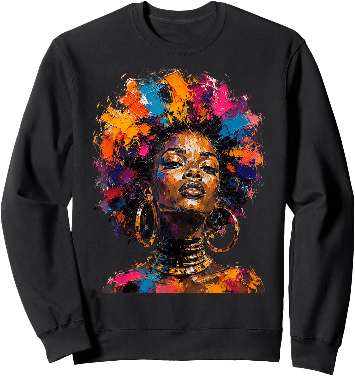 Juneteenth Black Queen Afro African Melanin Drippin Sweatshirt - Sweatshirt | Black
