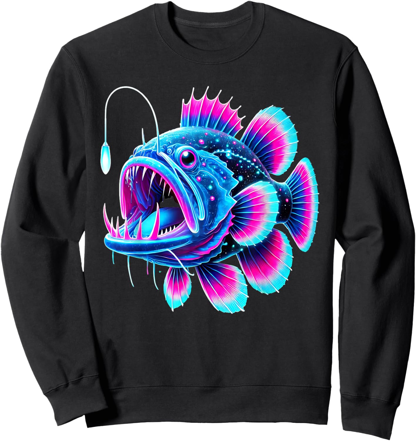 Angler Fish s Deep Sea Fishing Sweatshirt - Sweatshirt | Black