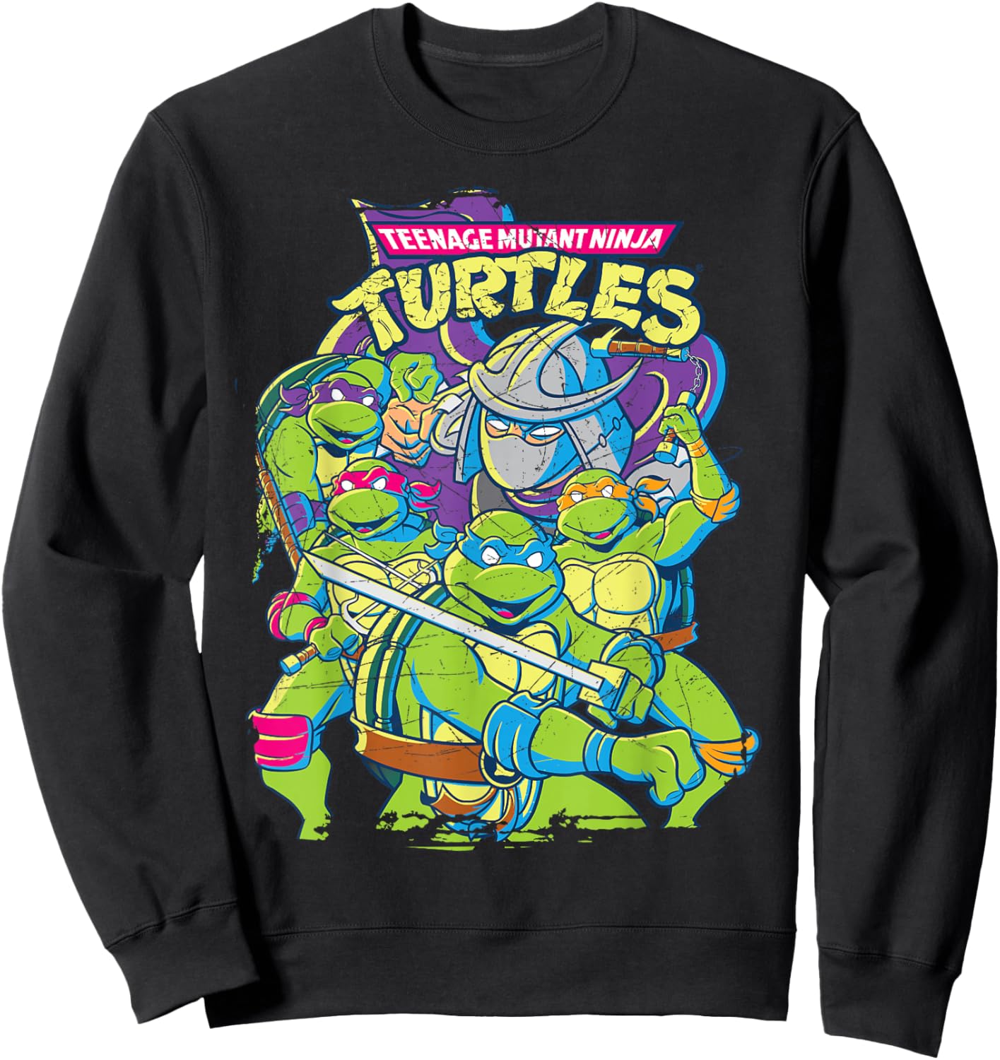 Teenage Mutant Ninja Turtles Fight With Shredder , Black, S Sweatshirt - Sweatshirt | Black