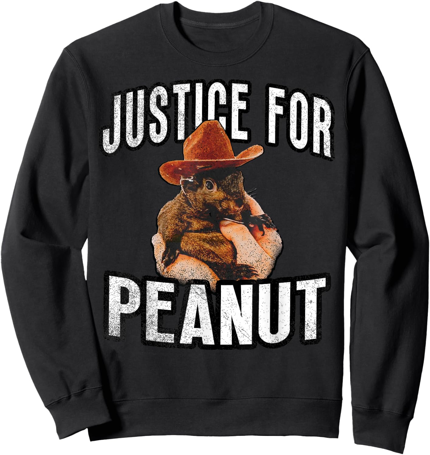 Justice for Peanut The Squirrel - Peanut Squirrel Sweatshirt - Sweatshirt | Black