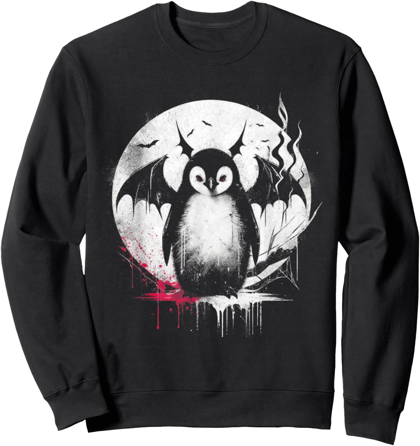 Vampire Penguin - Funny Creepy Penguin Halloween Lover Sweatshirt - Sweatshirt | Black