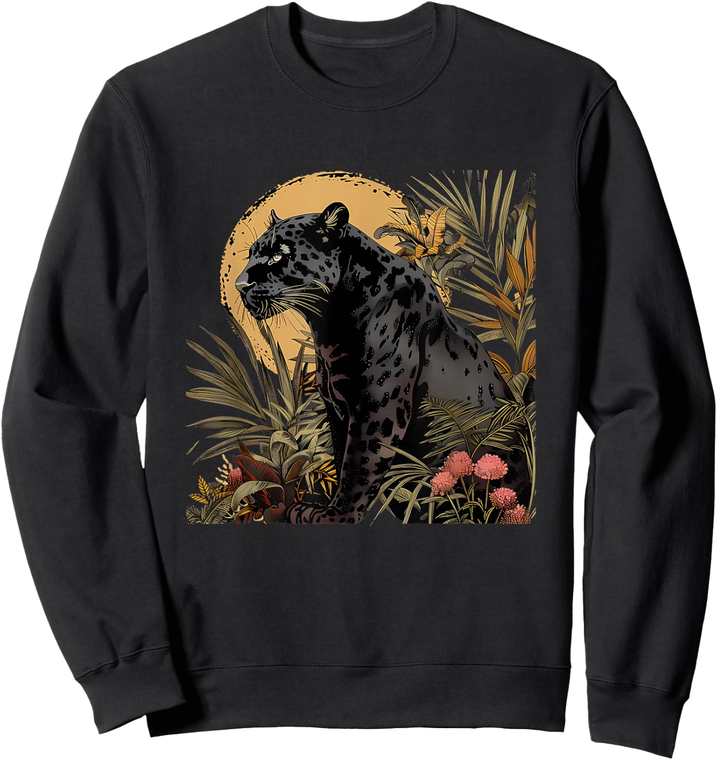 Panther Nature Wildlife Jungle Animal Art Panther Lover Sweatshirt - Sweatshirt | Black