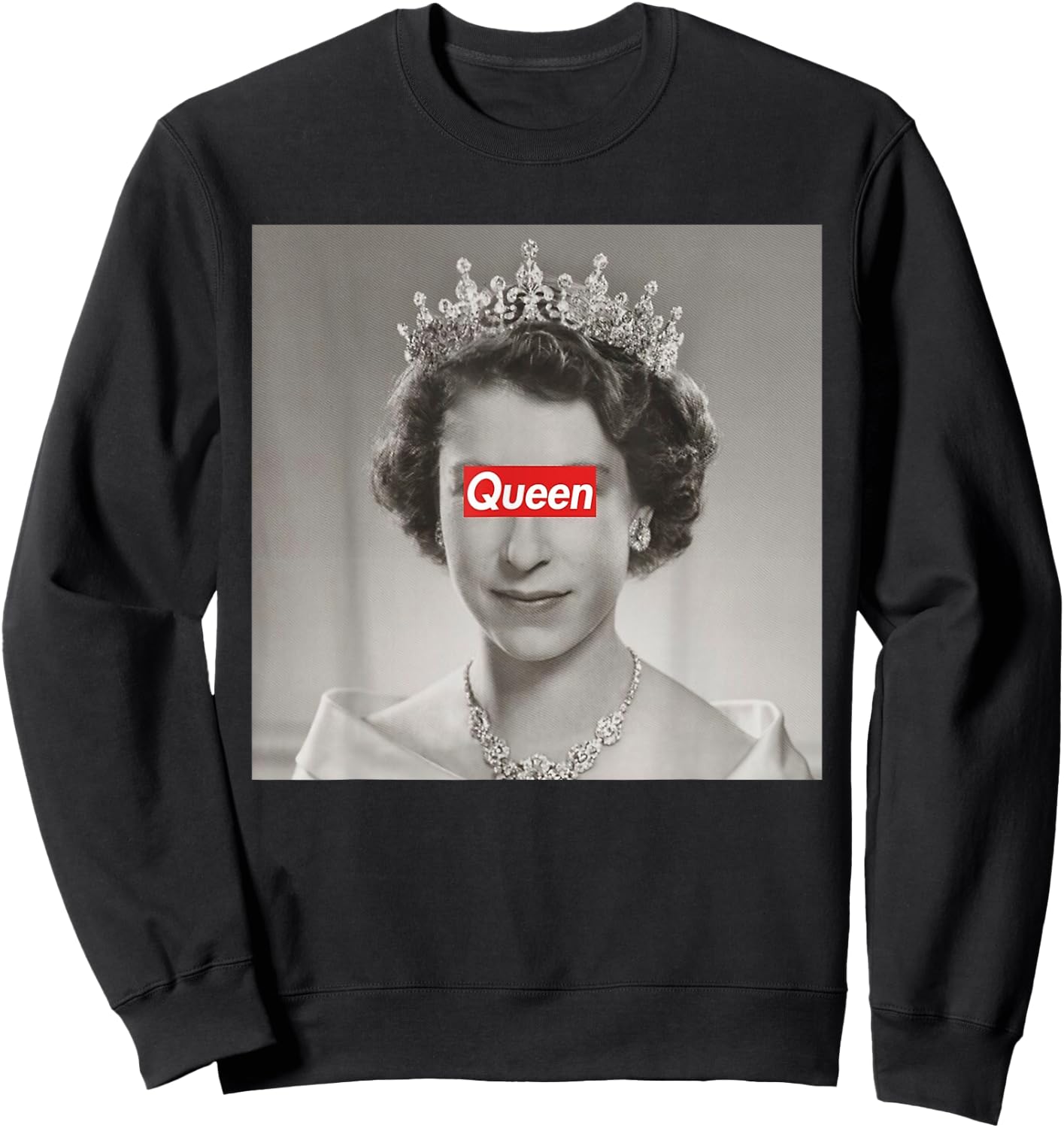 Queen II Elizabeth England Queen of England , black Sweatshirt - Sweatshirt | Black
