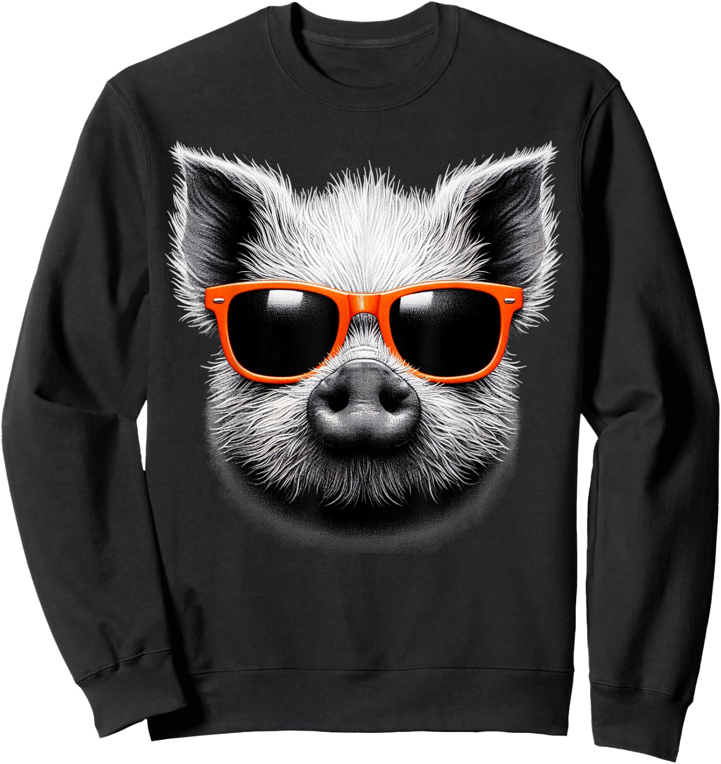 Cool Pig Wearing Sunglasses Graphic Art Sweatshirt - Sweatshirt | Black