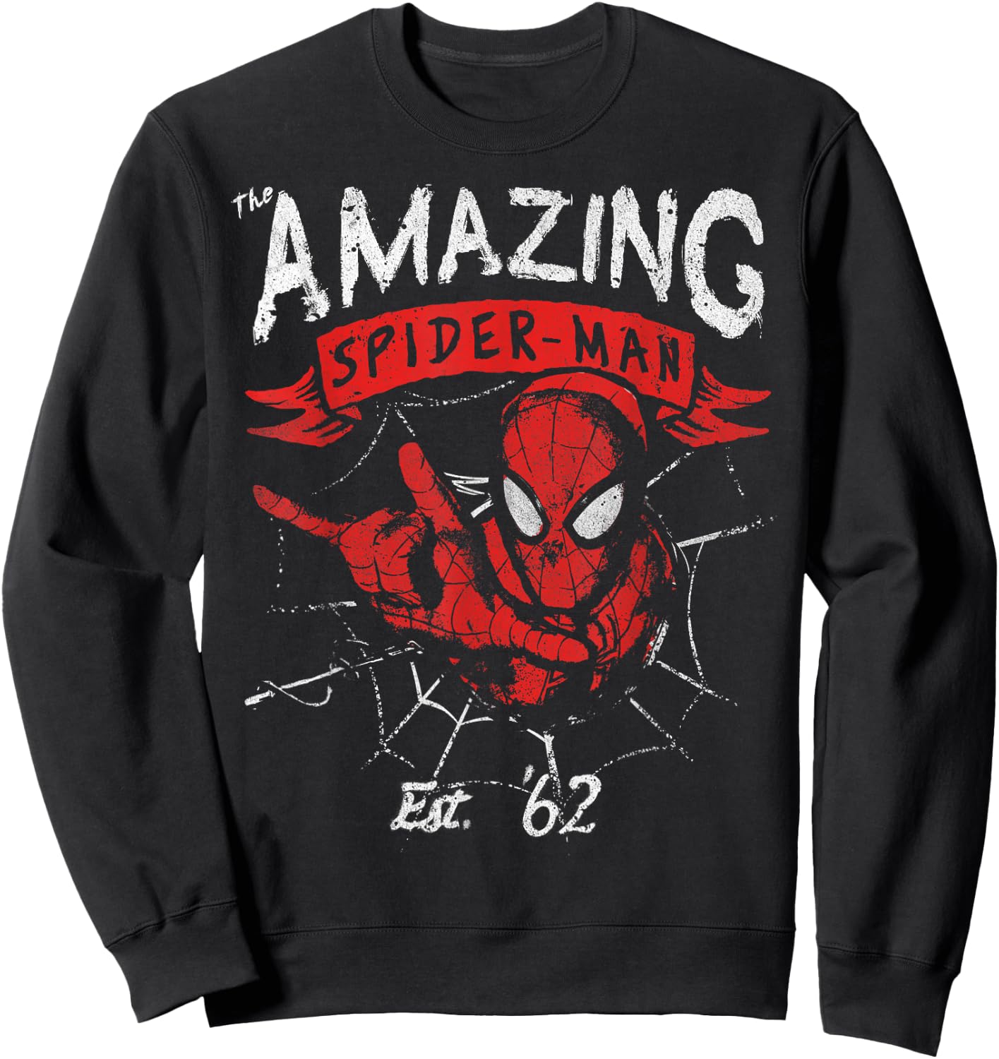 Marvel The Amazing Spider-Man Banner Logo Portrait Sweatshirt - Sweatshirt | Black