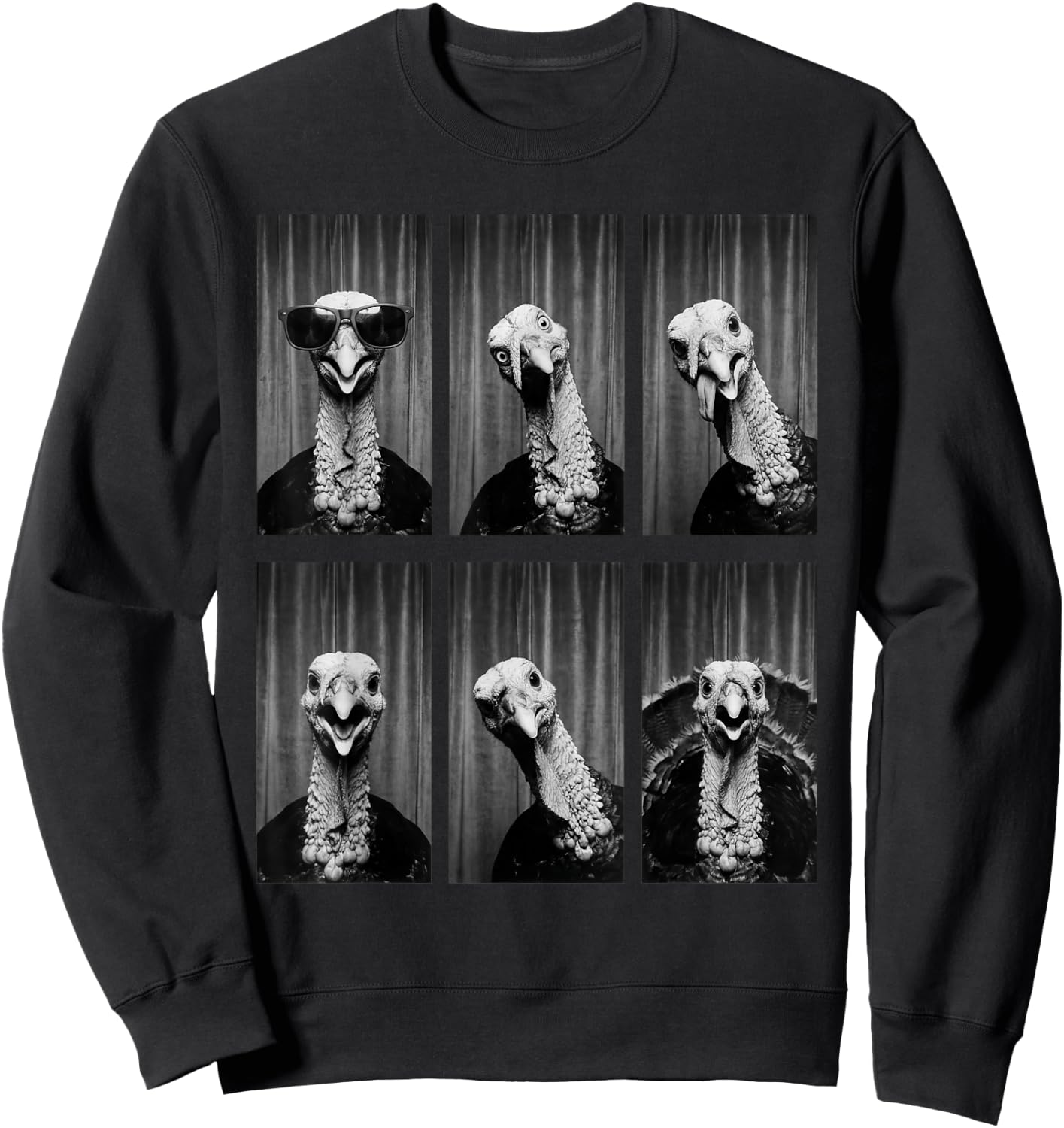 Turkey Photobooth Bird Funny Animal Portrait Sweatshirt - Sweatshirt | Black