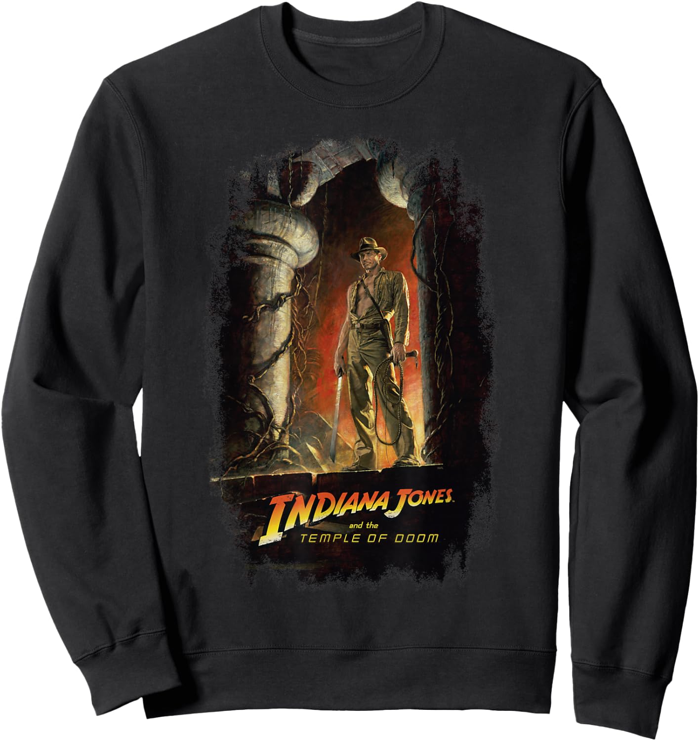 Lucasfilm Indiana Jones and the Temple of Doom Poster Art , black Sweatshirt - Sweatshirt | Black