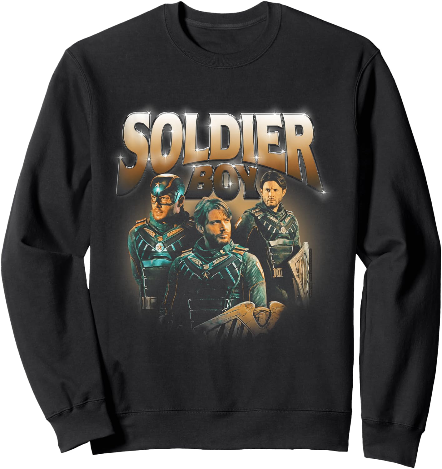 The Boys Soldier Boy Supe Character 90s Collage , black Sweatshirt - Sweatshirt | Black