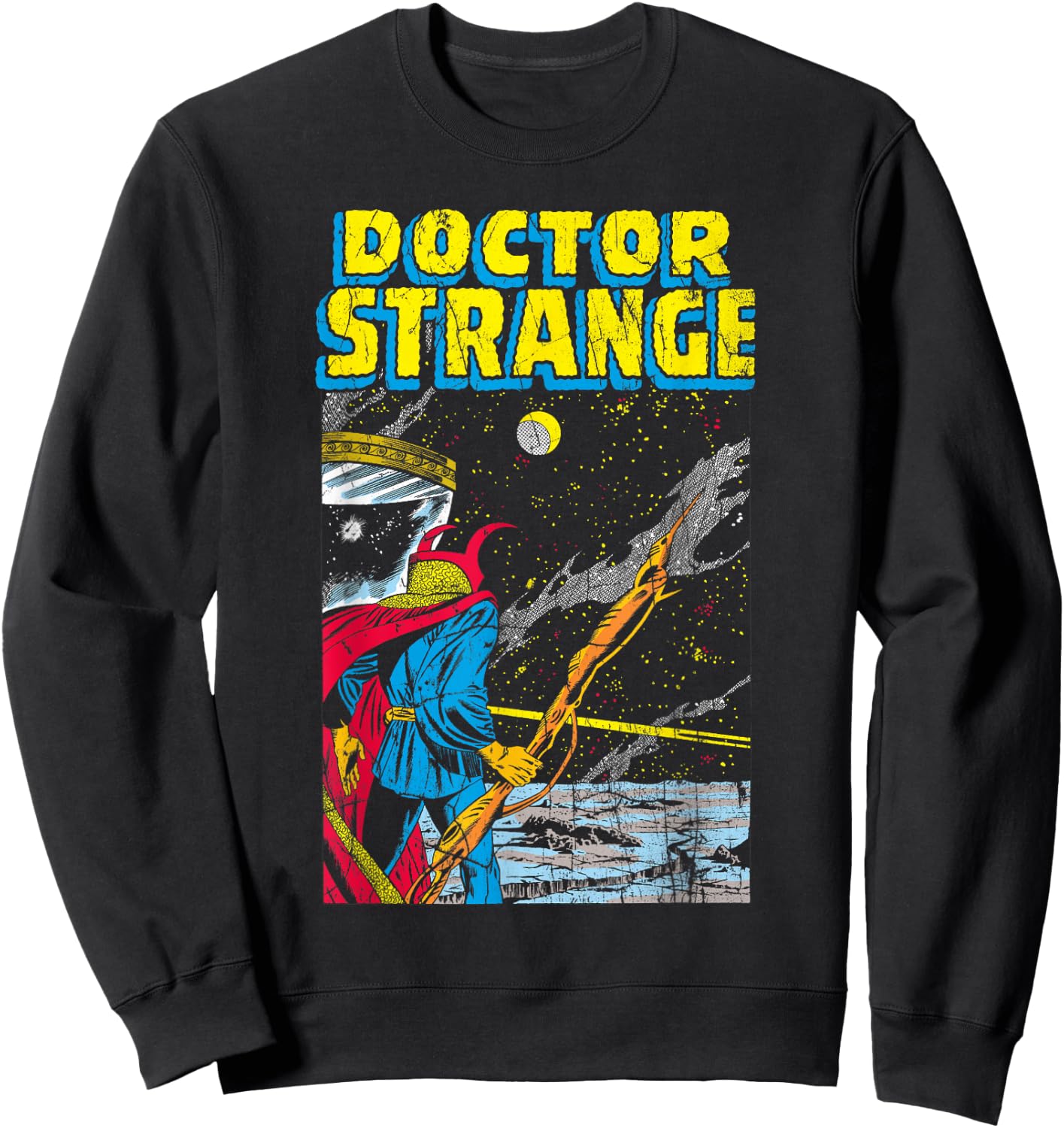 Marvel Doctor Strange Galaxy Retro Comic Graphic Sweatshirt - Sweatshirt | Black