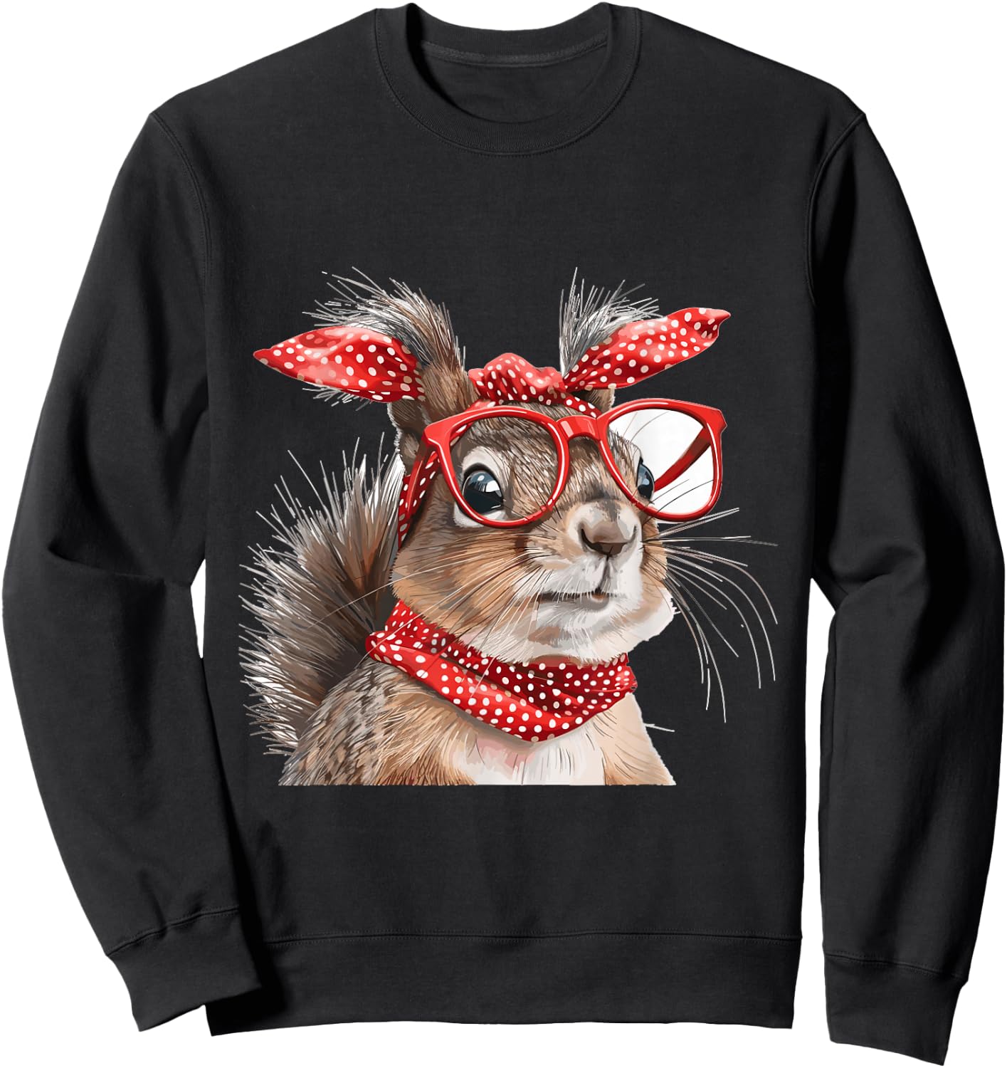 Squirrel Animal Lover Graphic Sweatshirt - Sweatshirt | Black