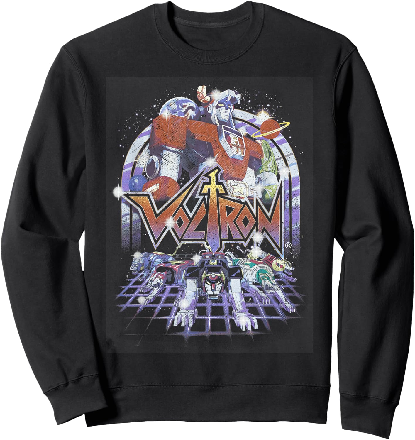 Voltron Defender Of The Universe Gleam Vintage Logo Sweatshirt - Sweatshirt | Black