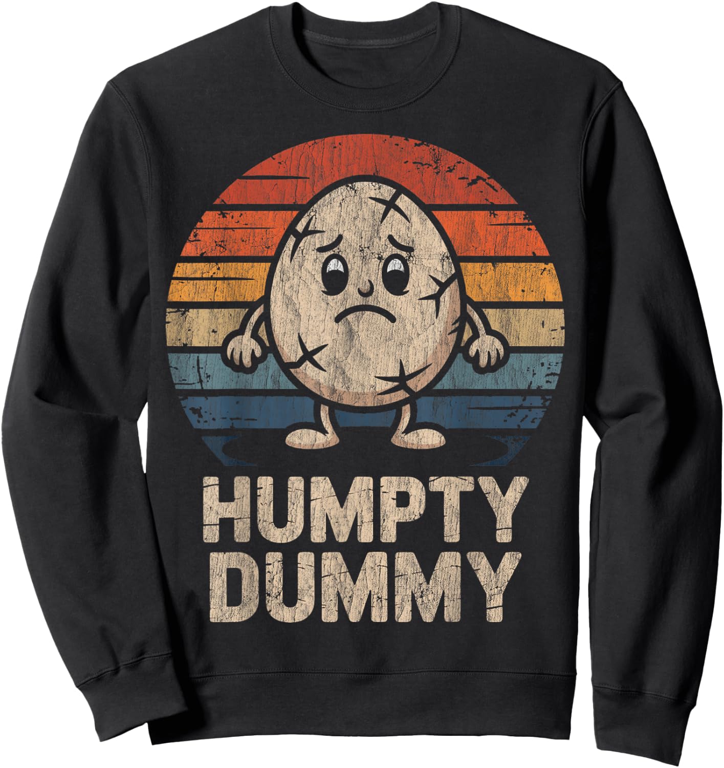 Humpty Dumpty Retro Sunset Vintage Nursery Rhyme Sweatshirt - Sweatshirt | Black