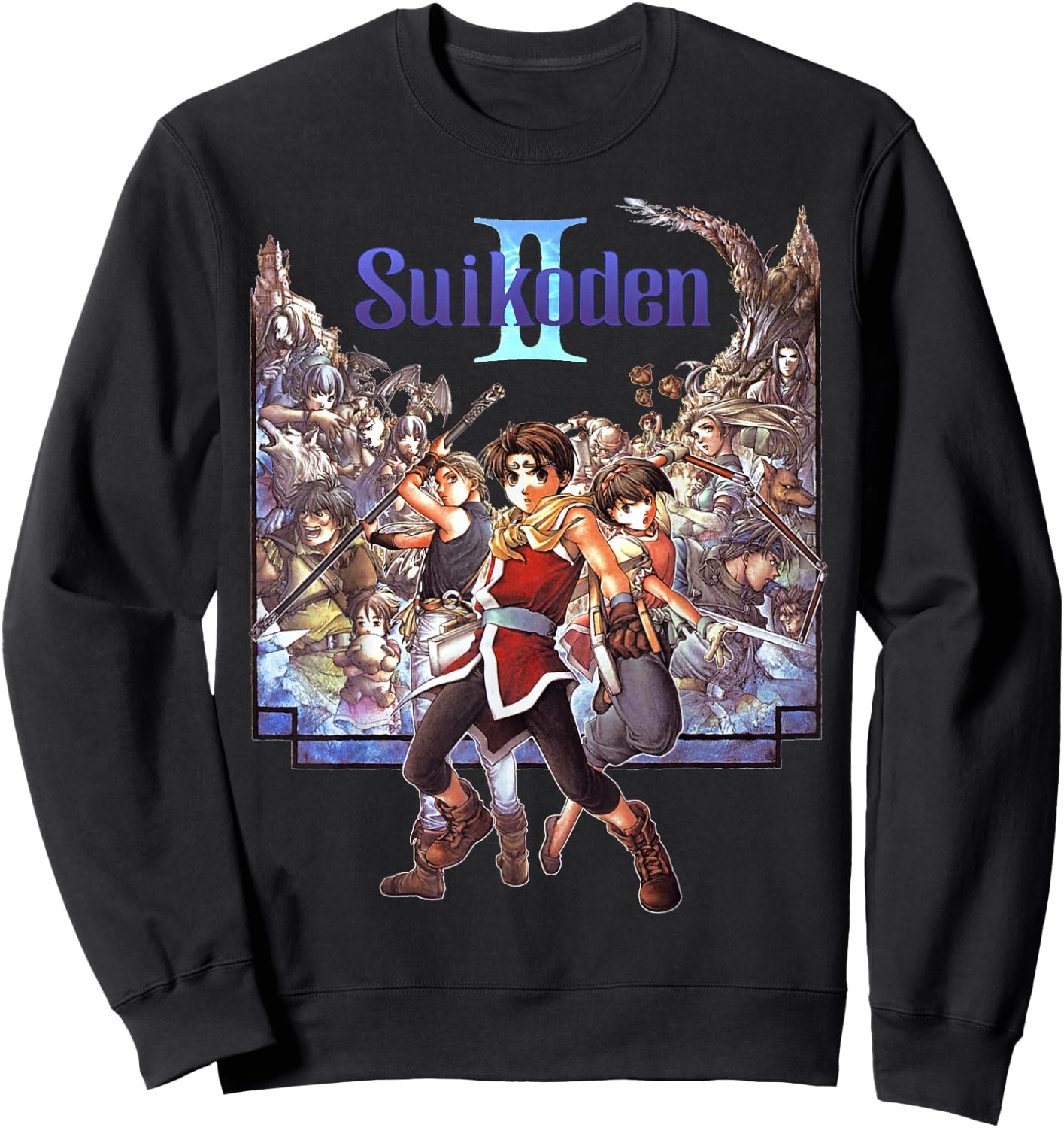 Suikoden II Box Art Episches Abenteuer, Retro-Spiel, Hommage Art Sweatshirt - Sweatshirt | Black