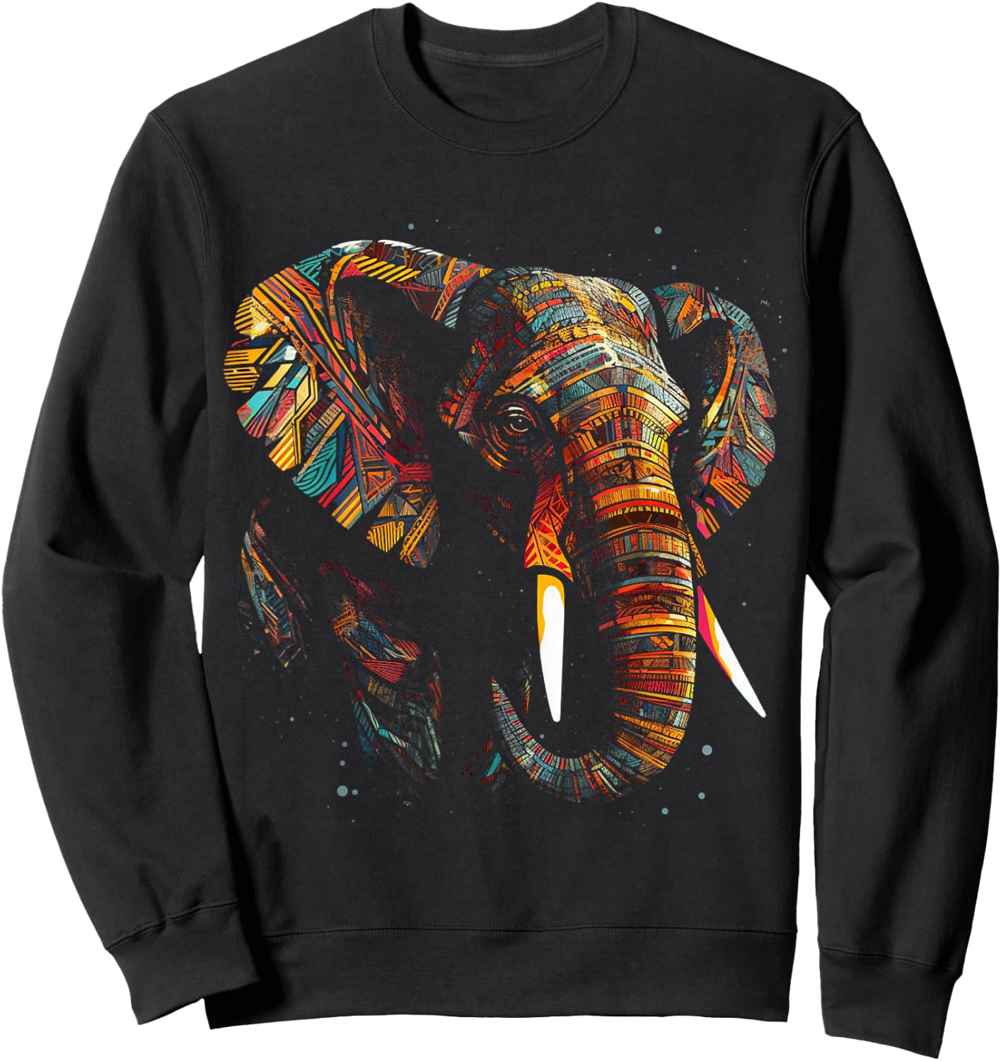 Elephant Animal Colourful Animal Lovers Art Elephant Sweatshirt - Sweatshirt | Black
