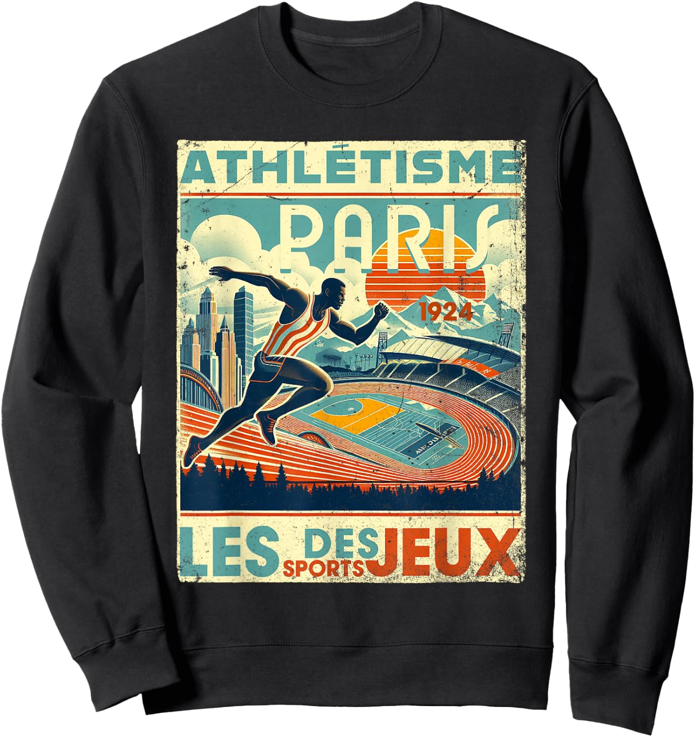 Paris Athletics 1924 The Games , black Sweatshirt - Sweatshirt | Black