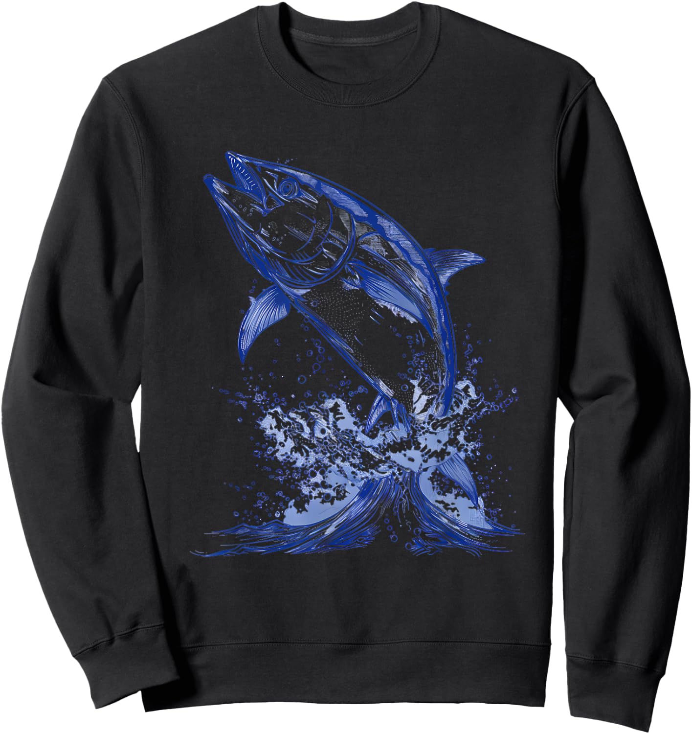 Bluefin Tuna Ocean Sea Tuna Motif Artwork Sea Ocean Animal Sweatshirt - Sweatshirt | Black