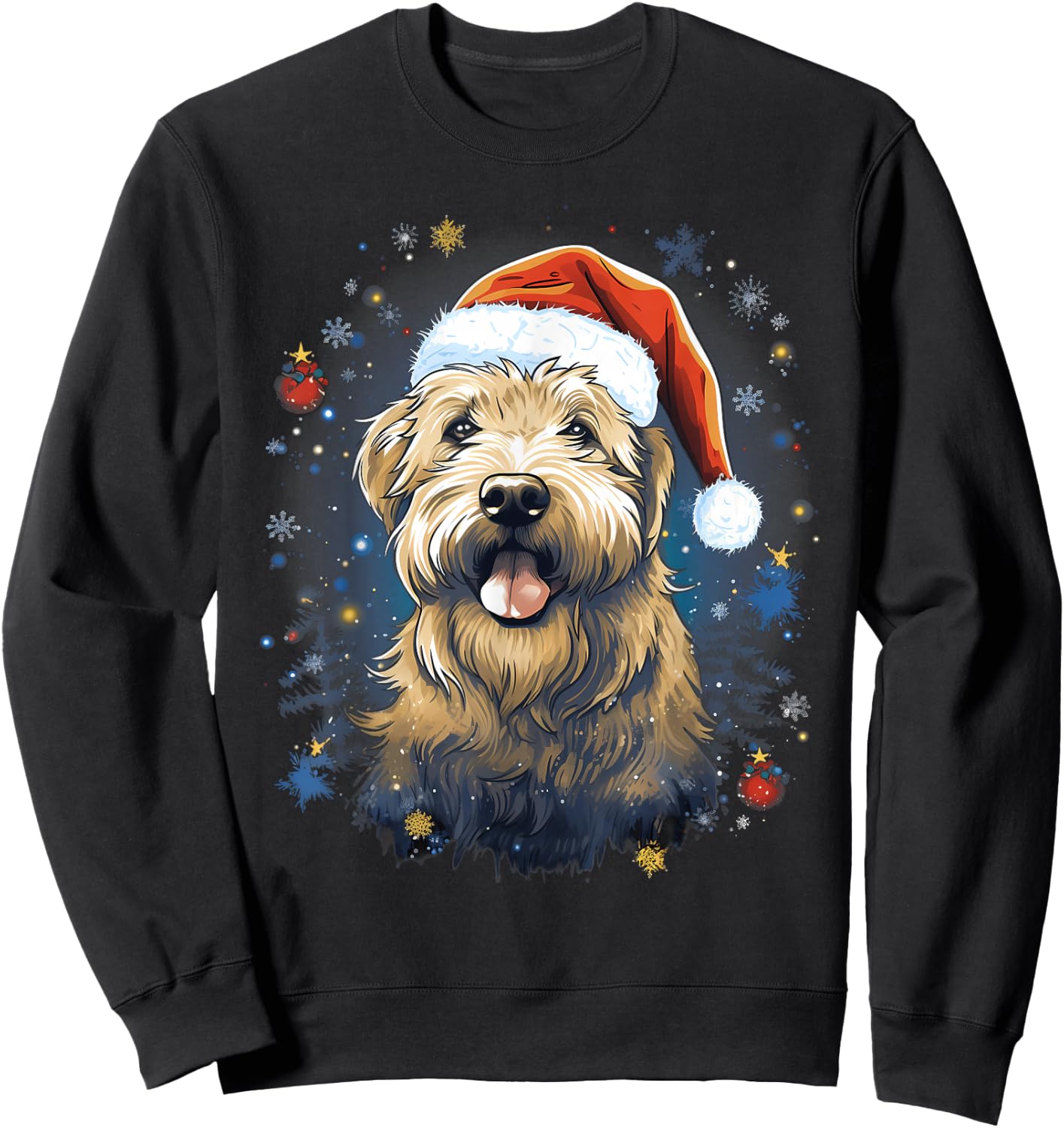 Xmas Soft-Coated Wheaten Terrier Dog Christmas Men Women Kids Sweatshirt - Sweatshirt | Black