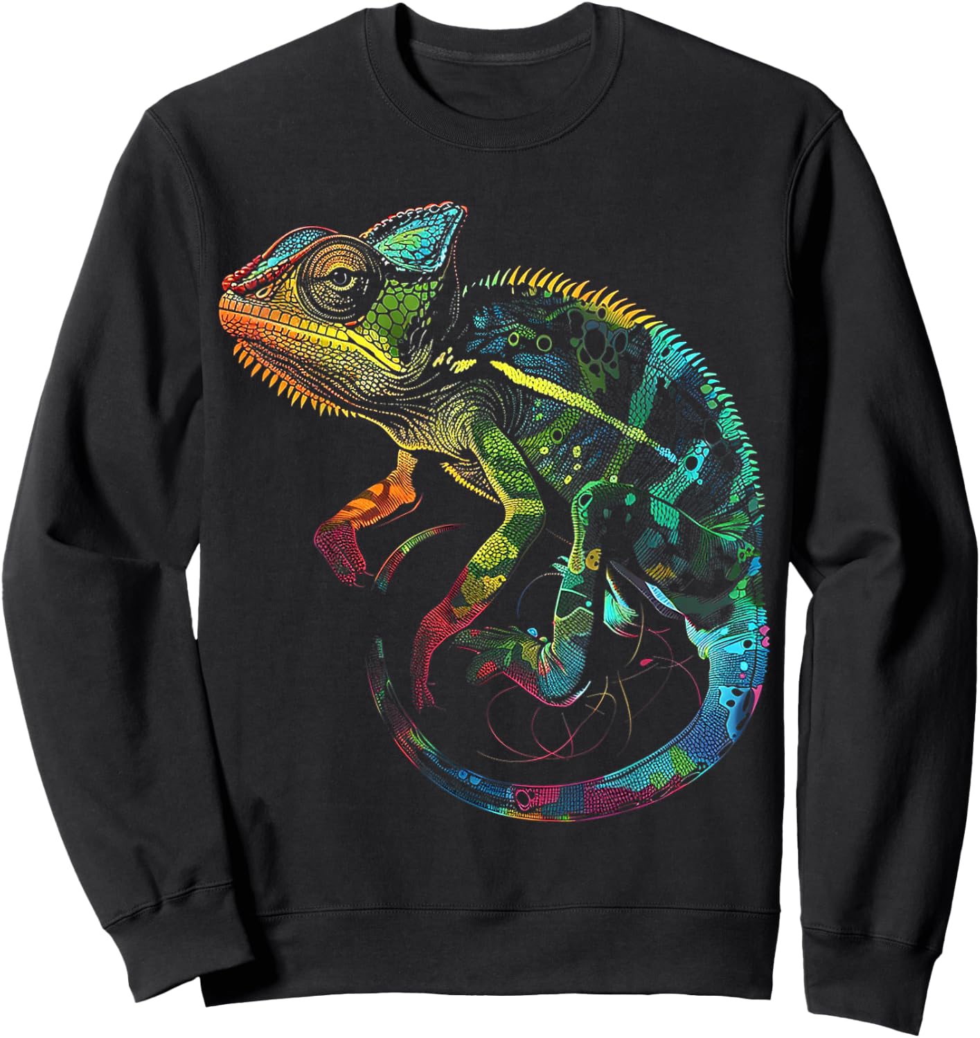 Chamäleon Tiermotiv Kunst Chamäleon Sweatshirt - Sweatshirt | Black