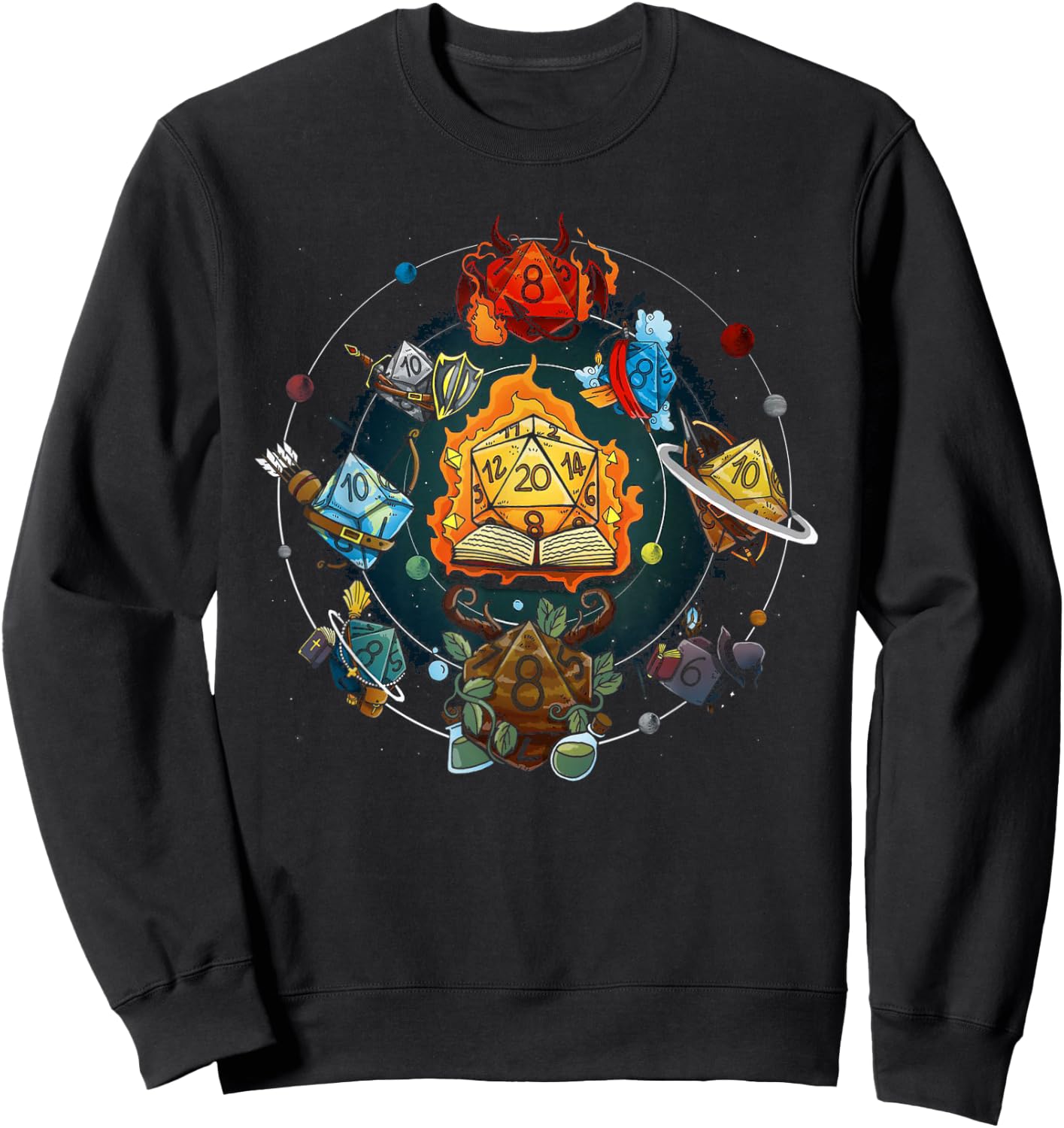 Funny Dice Role Playing Game 20 Pages , black Sweatshirt - Sweatshirt | Black