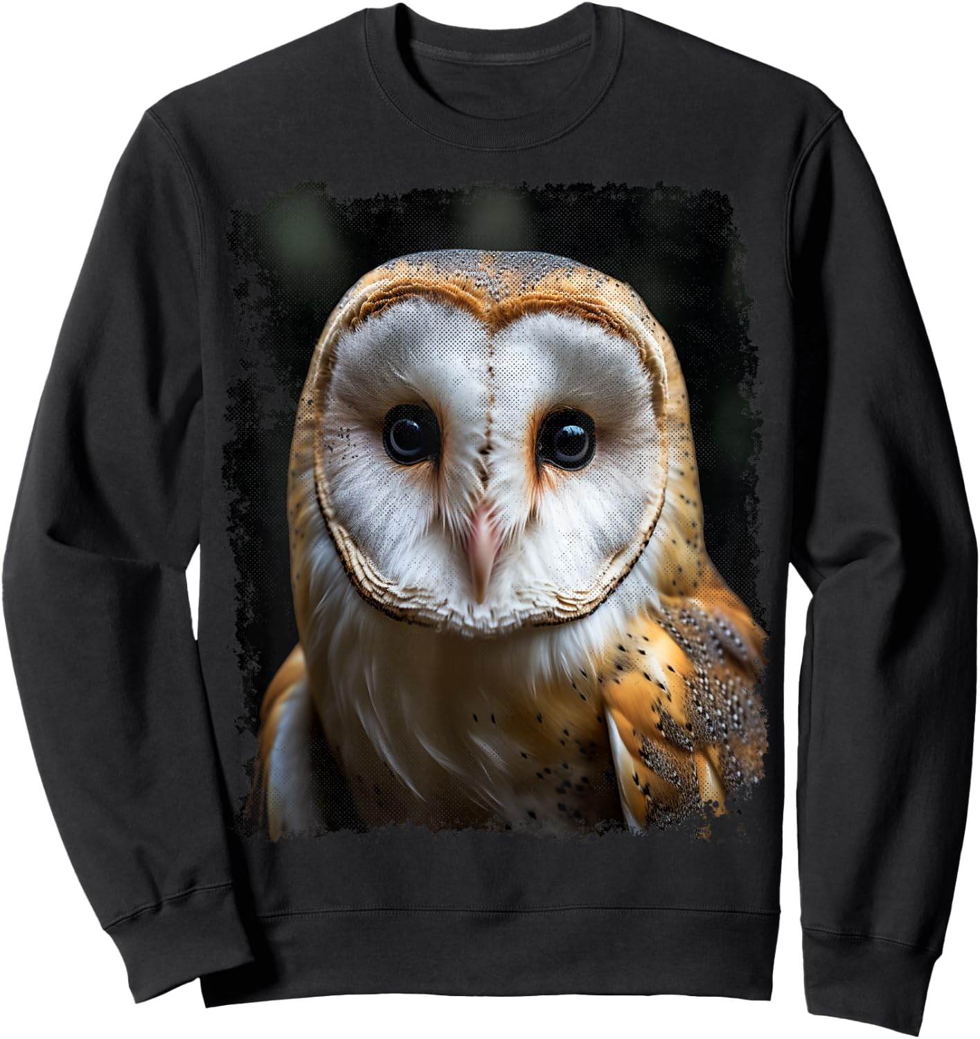 Vintage Barn Owl Animal Graphic Sweatshirt - Sweatshirt | Black