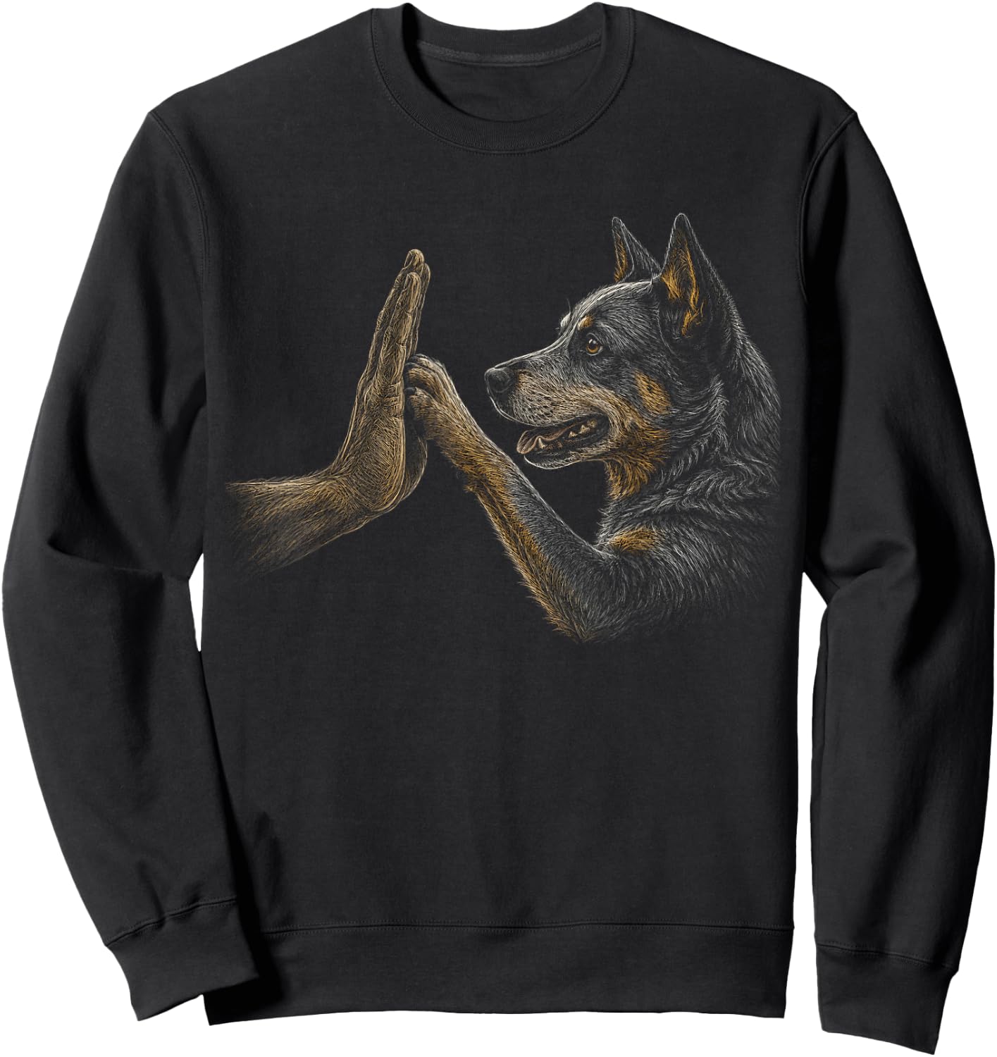 Australian Cattle Dog Blue Heeler Lover Paw Artwork Sweatshirt - Sweatshirt | Black