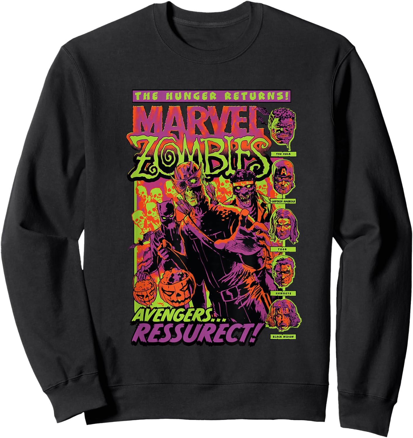 Marvel Zombies Avengers Resurrect Hunger Returns Halloween Sweatshirt - Sweatshirt | Black