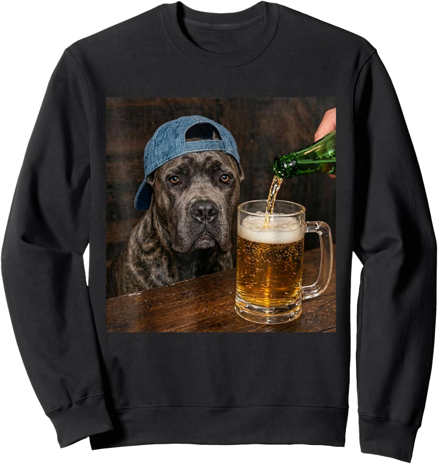 Cane Corso Drinking Beer Funny Cane Corso Dog Meme Sweatshirt - Sweatshirt | Black
