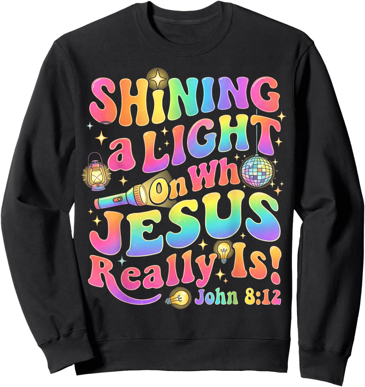 Shining A Light On Who Jesus VBS2026 Vacation Bible School Sweatshirt - Sweatshirt | Black