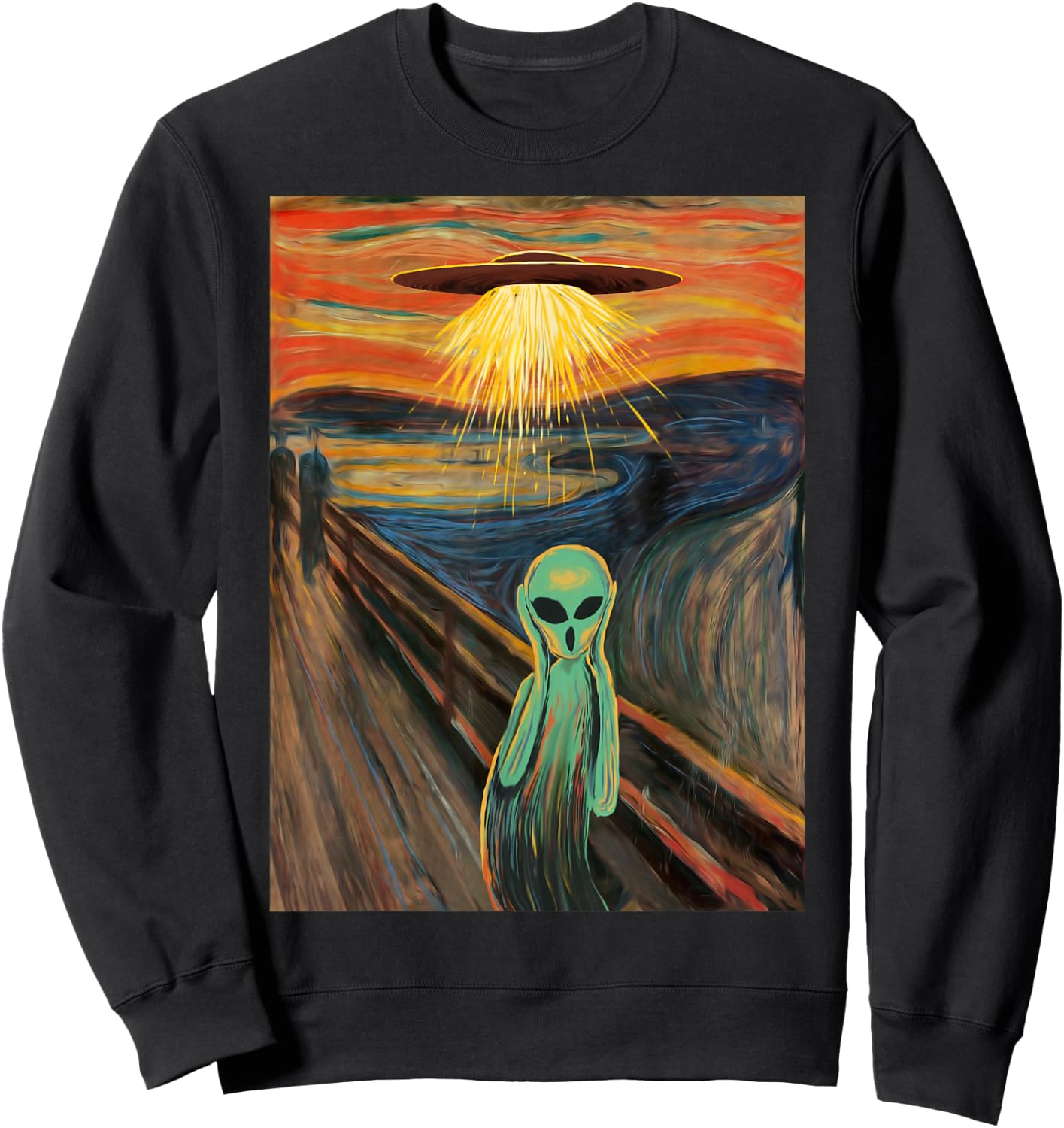 Alien Scream Painting Sweatshirt - Sweatshirt | Black