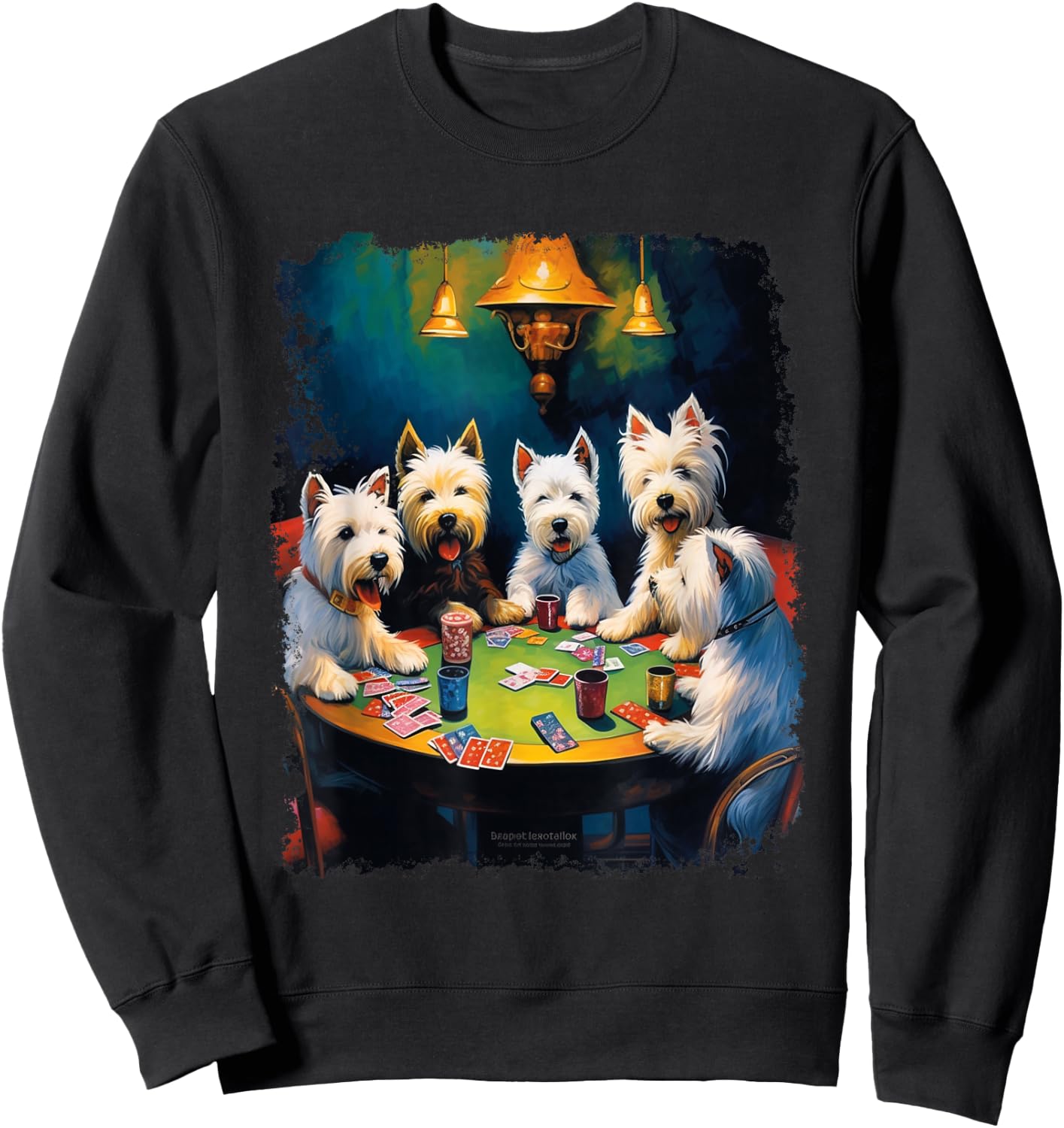 Westie Dog West Highland White Terrier Gambling Sweatshirt - Sweatshirt | Black