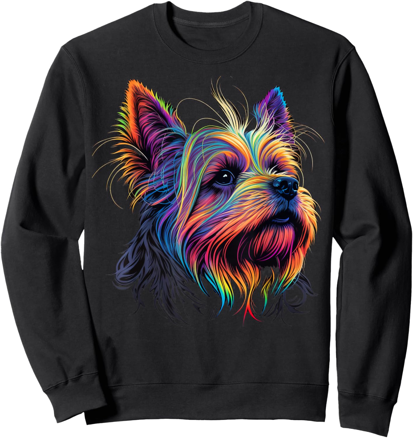 Cute Yorkshire Terrier Dog on Yorkshire Terrier Lover Men Women Kids Sweatshirt - Sweatshirt | Black