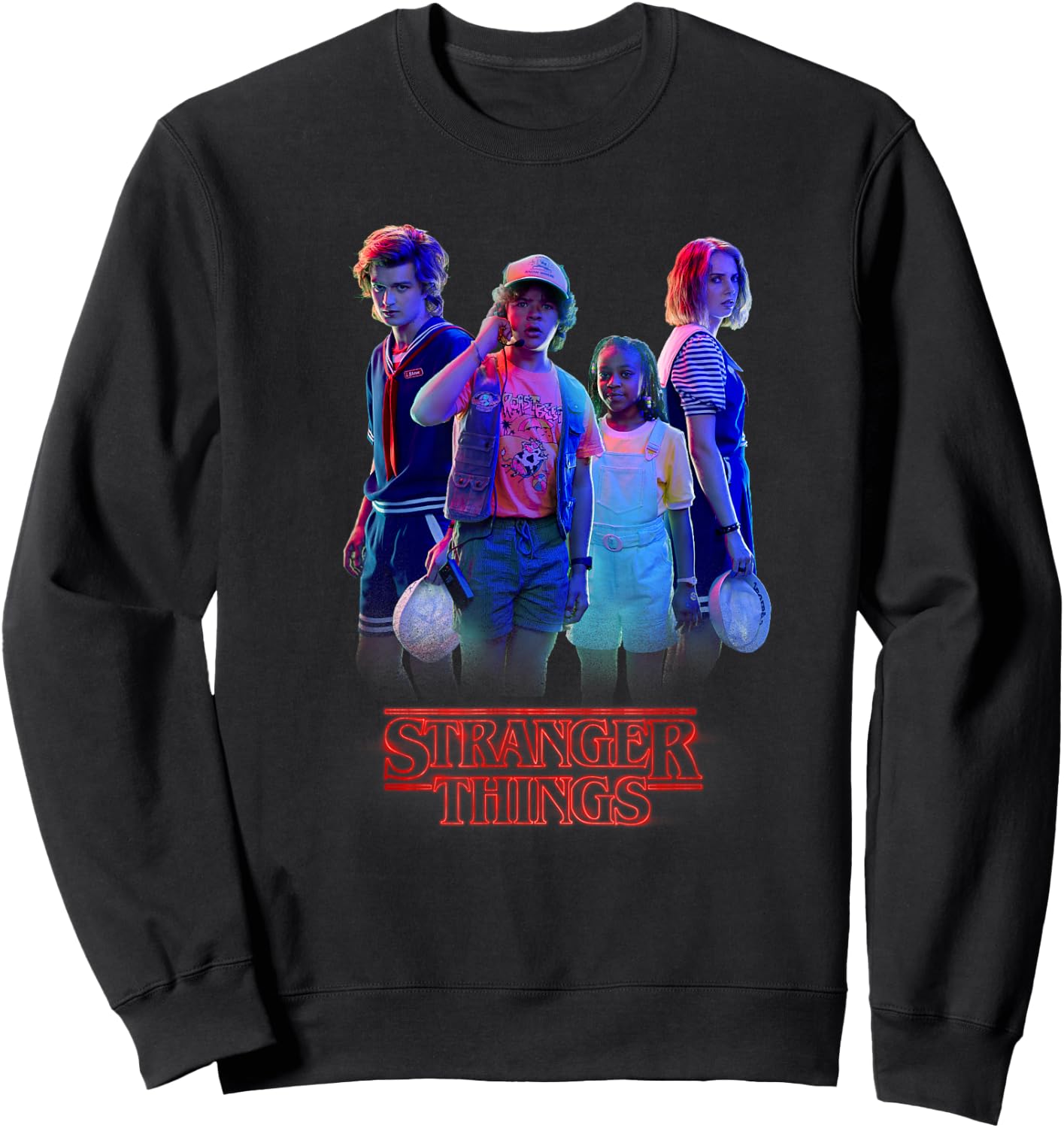 Stranger Things Vintage Steve & Robin Scoops Ahoy Babysitter Sweatshirt - Sweatshirt | Black