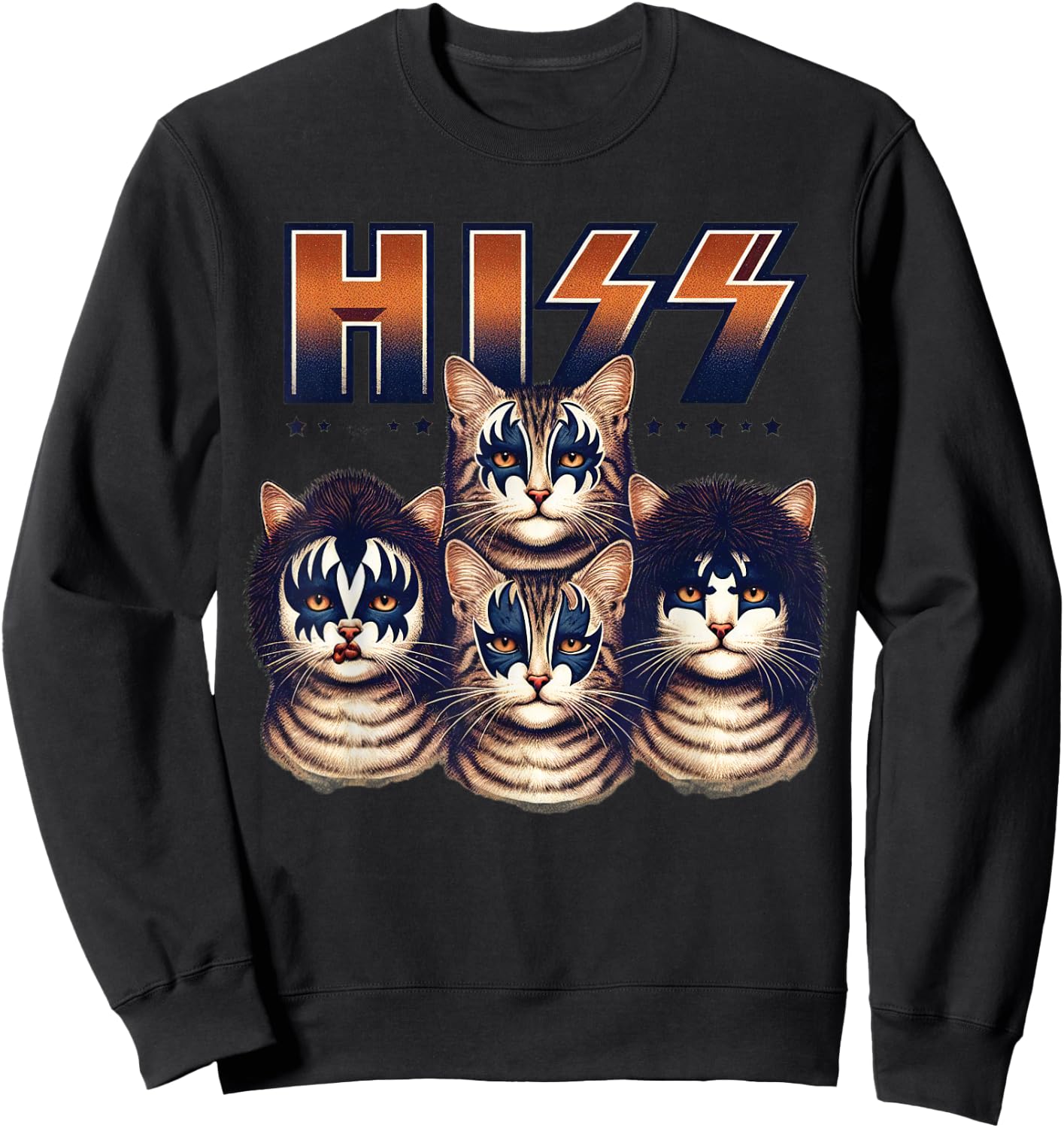 Hiss Cats Rock Kittens Rocking For Cat Lover Cat Mom Cat Dad Sweatshirt - Sweatshirt | Black