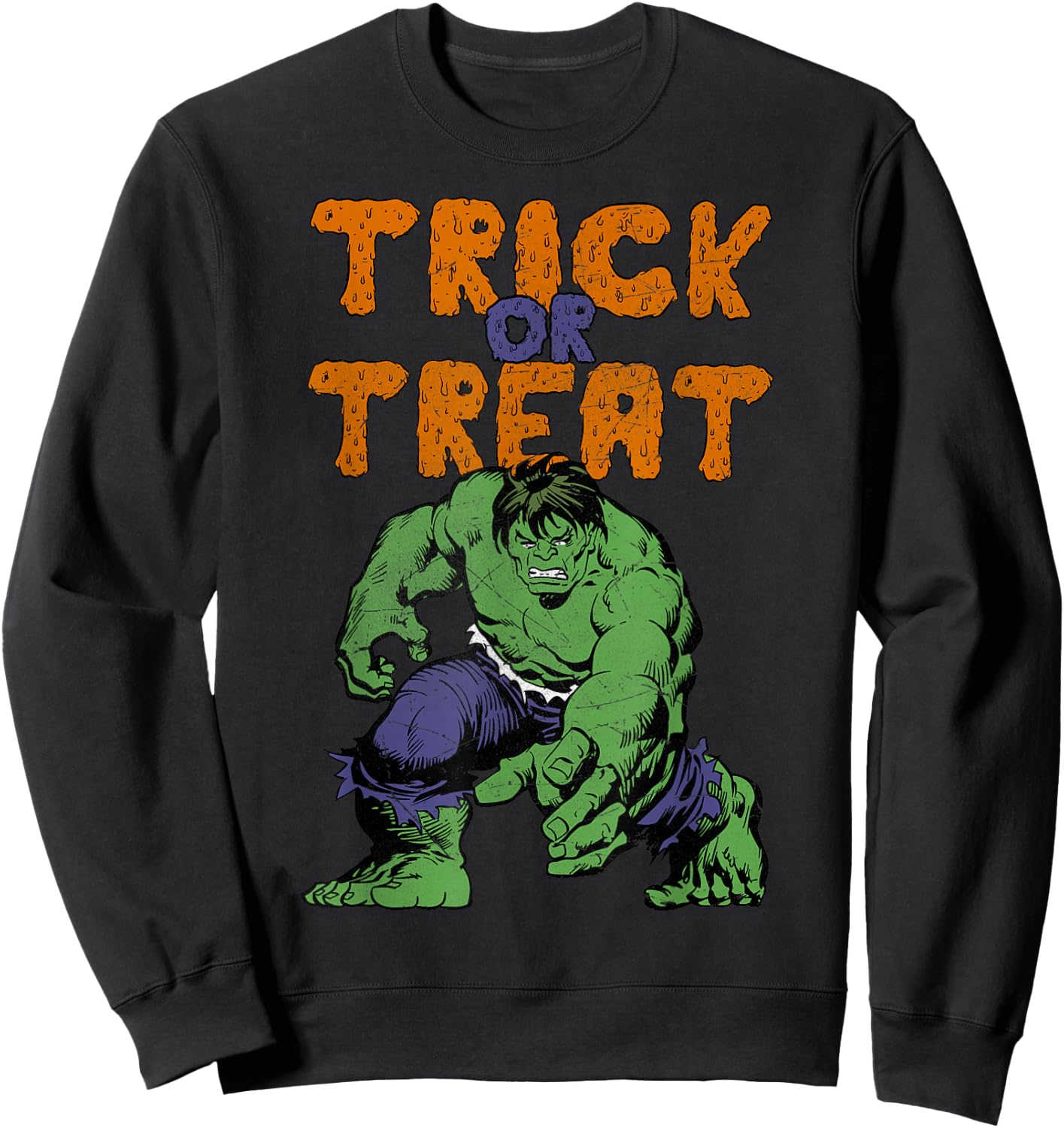 Marvel Avengers The Hulk Trick Or Treat Halloween Sweatshirt - Sweatshirt | Black