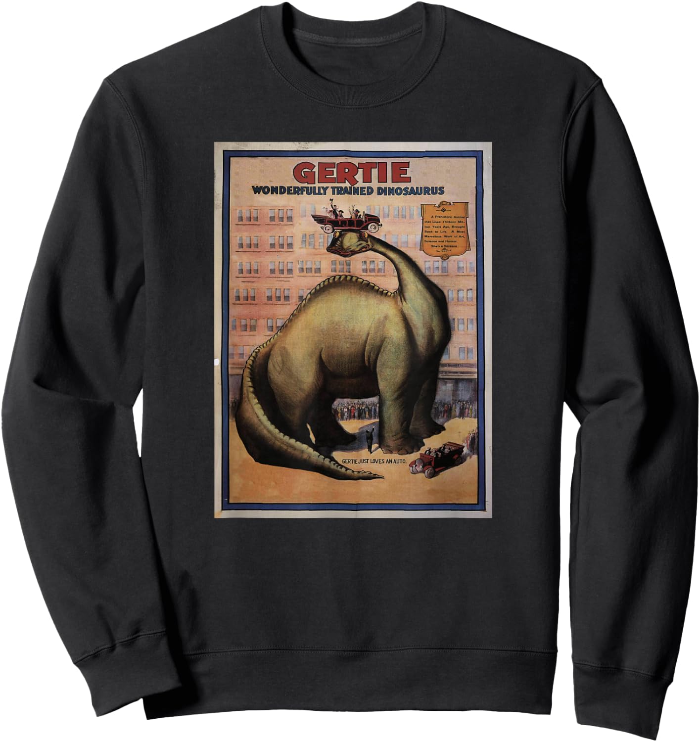 Gertie the Dinosaur Sweatshirt - Sweatshirt | Black