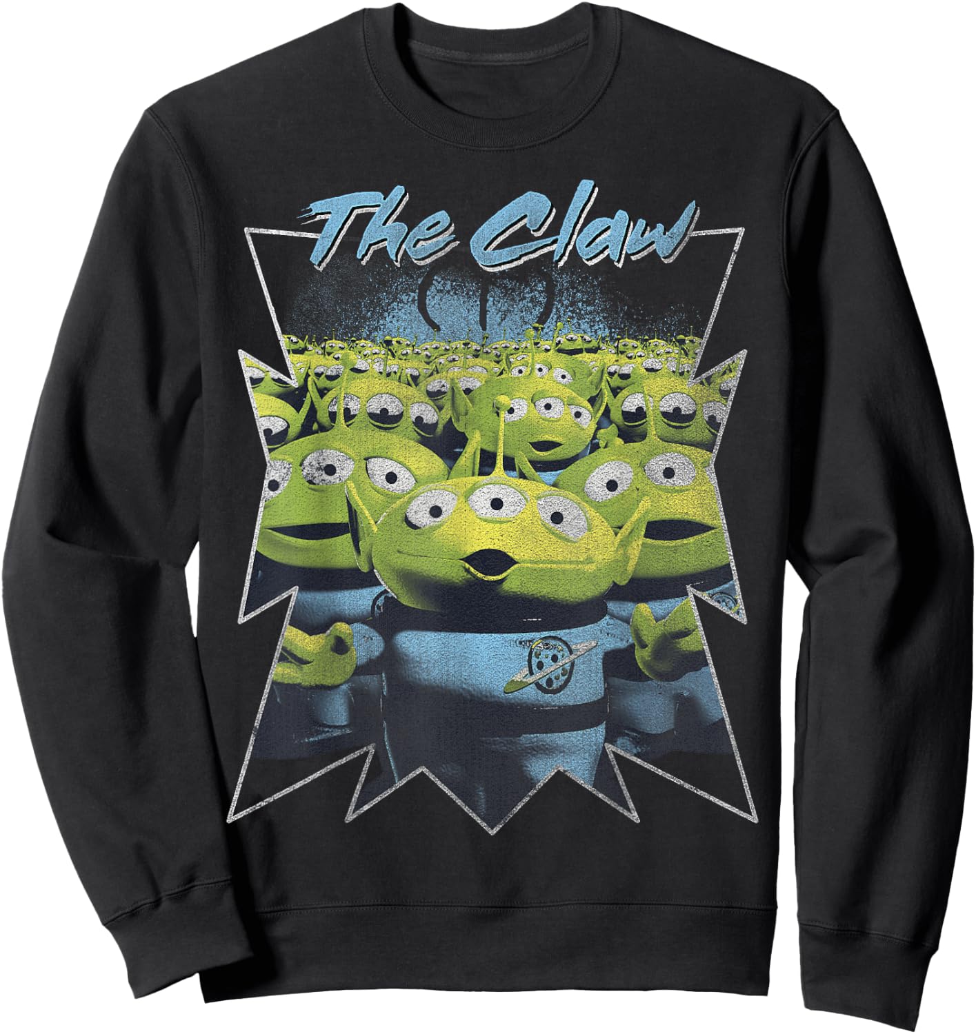 Disney Pixar Toy Story Aliens The Claw Distressed Starburst Sweatshirt - Sweatshirt | Black
