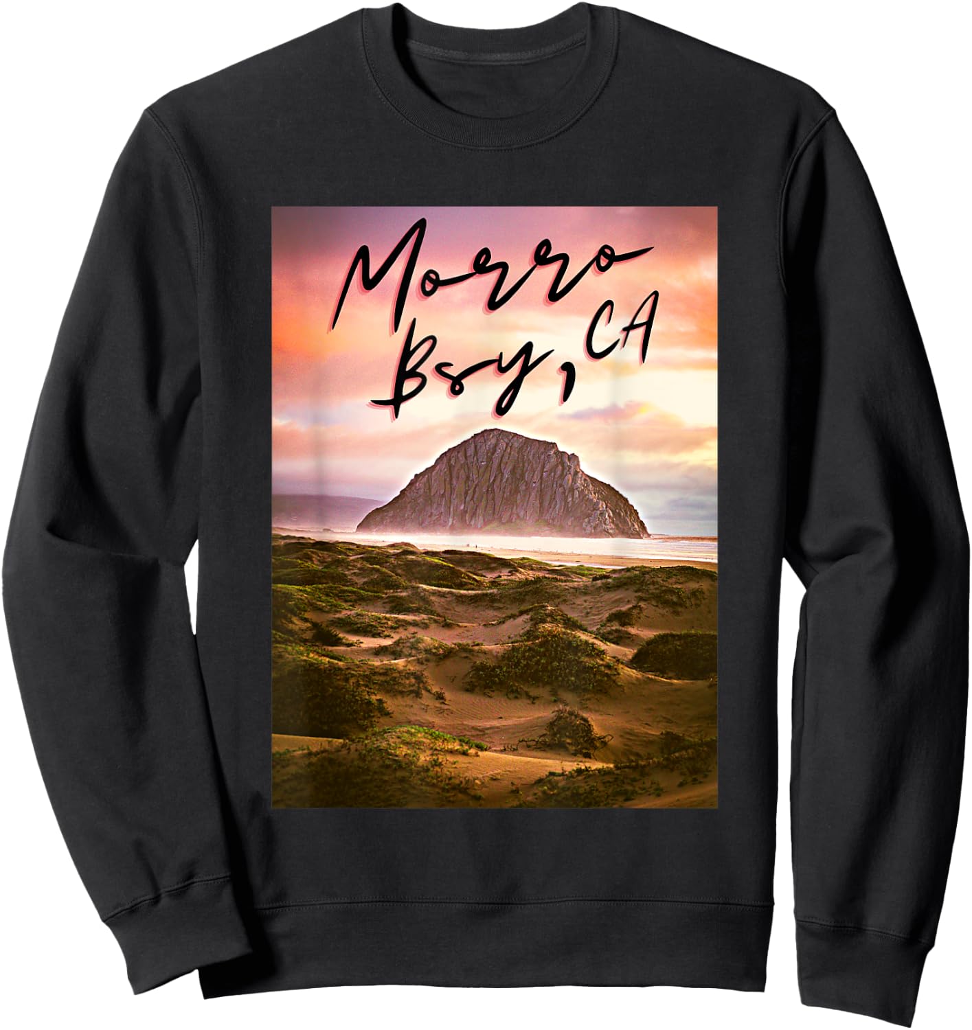 Morro Bay Ca Morro Rock California Sweatshirt - Sweatshirt | Black