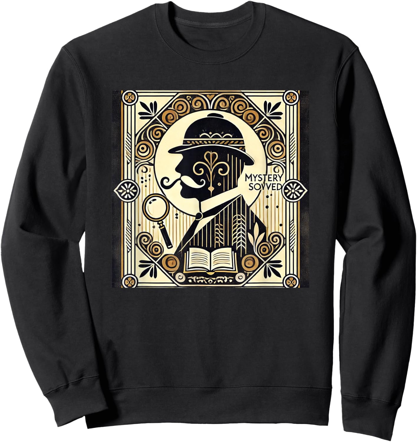 Poirot Mystery Books Vintage Detective Design Sweatshirt - Sweatshirt | Black