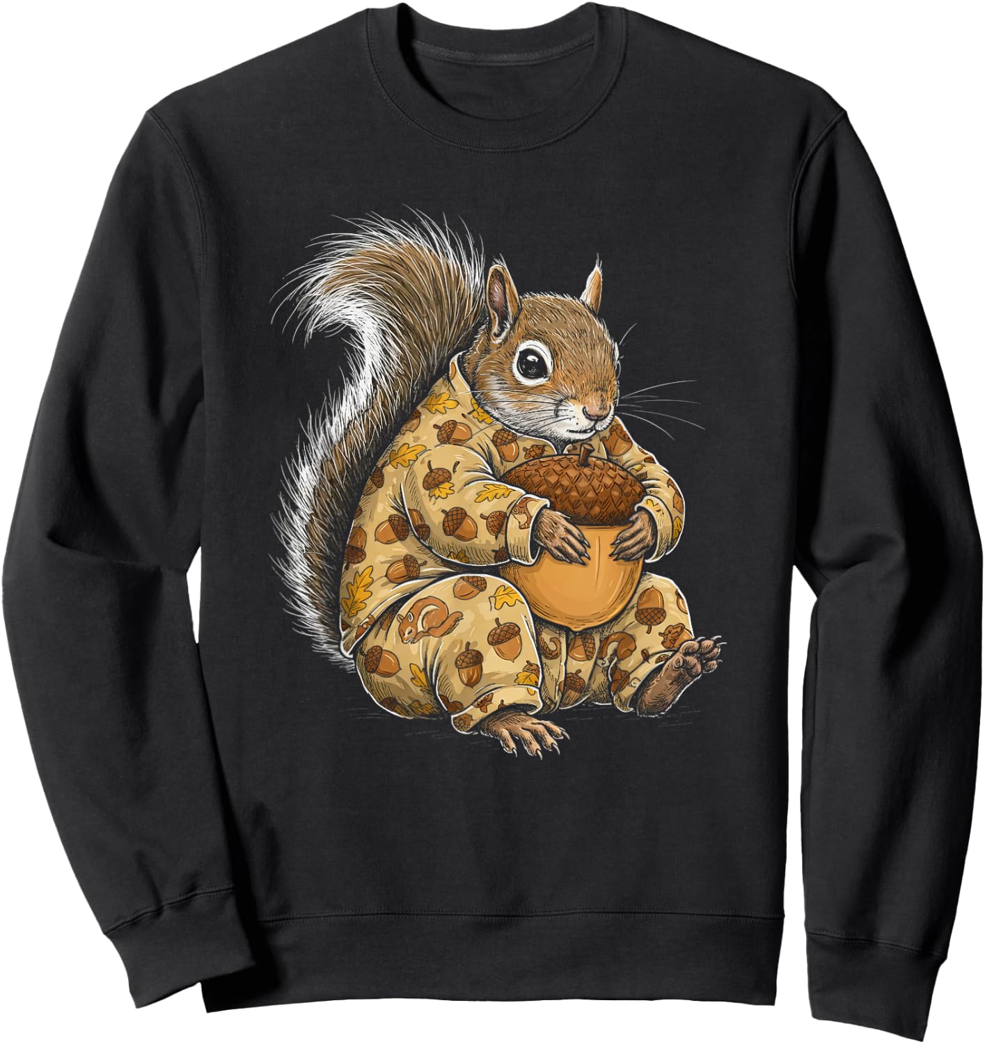 Funny Sleepy Squirrel Pajama Women Men Kids Boys And Girls Sweatshirt - Sweatshirt | Black