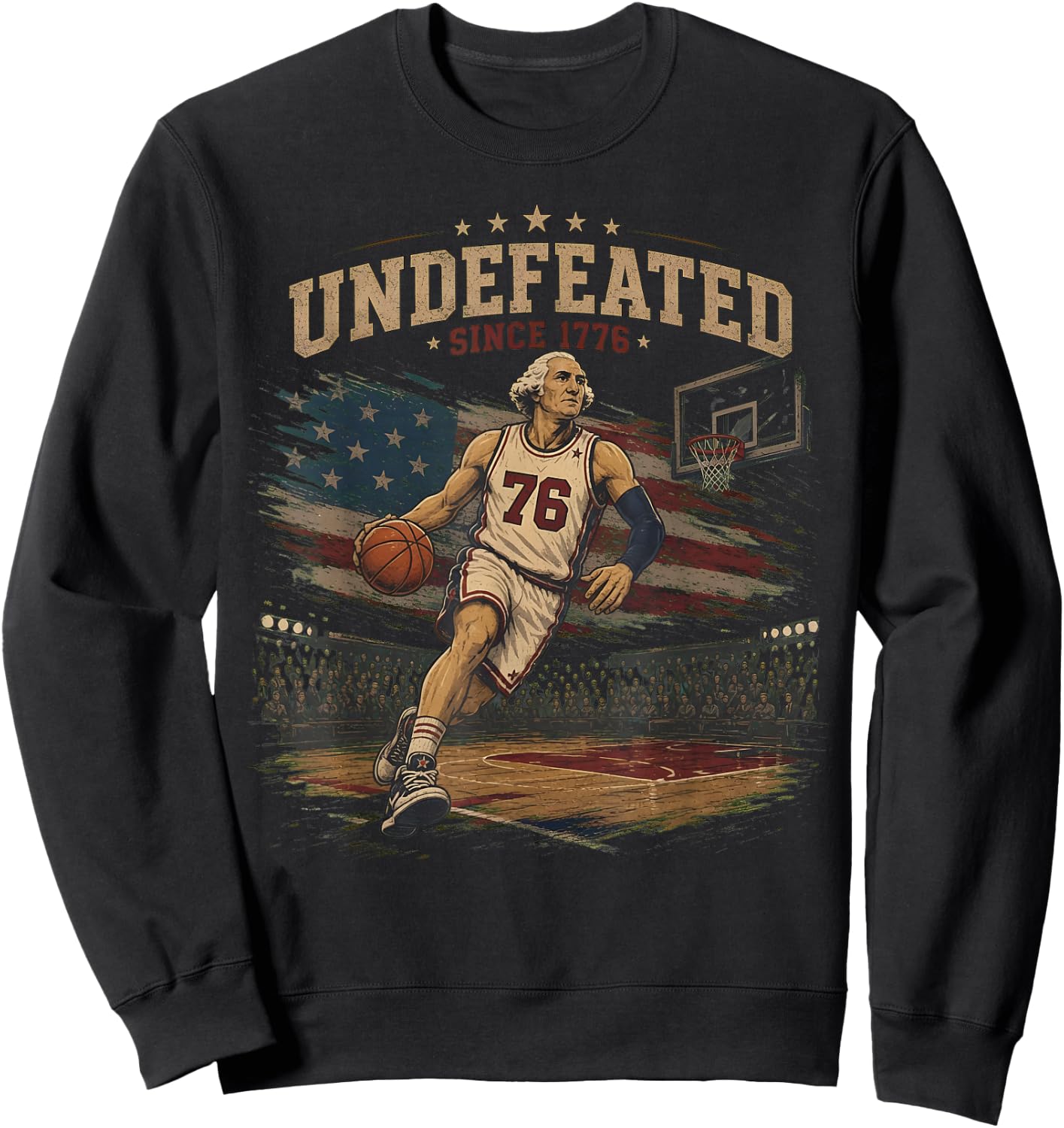 Undefeated Since 1776 America 4th of July Independence Day Sweatshirt - Sweatshirt | Black